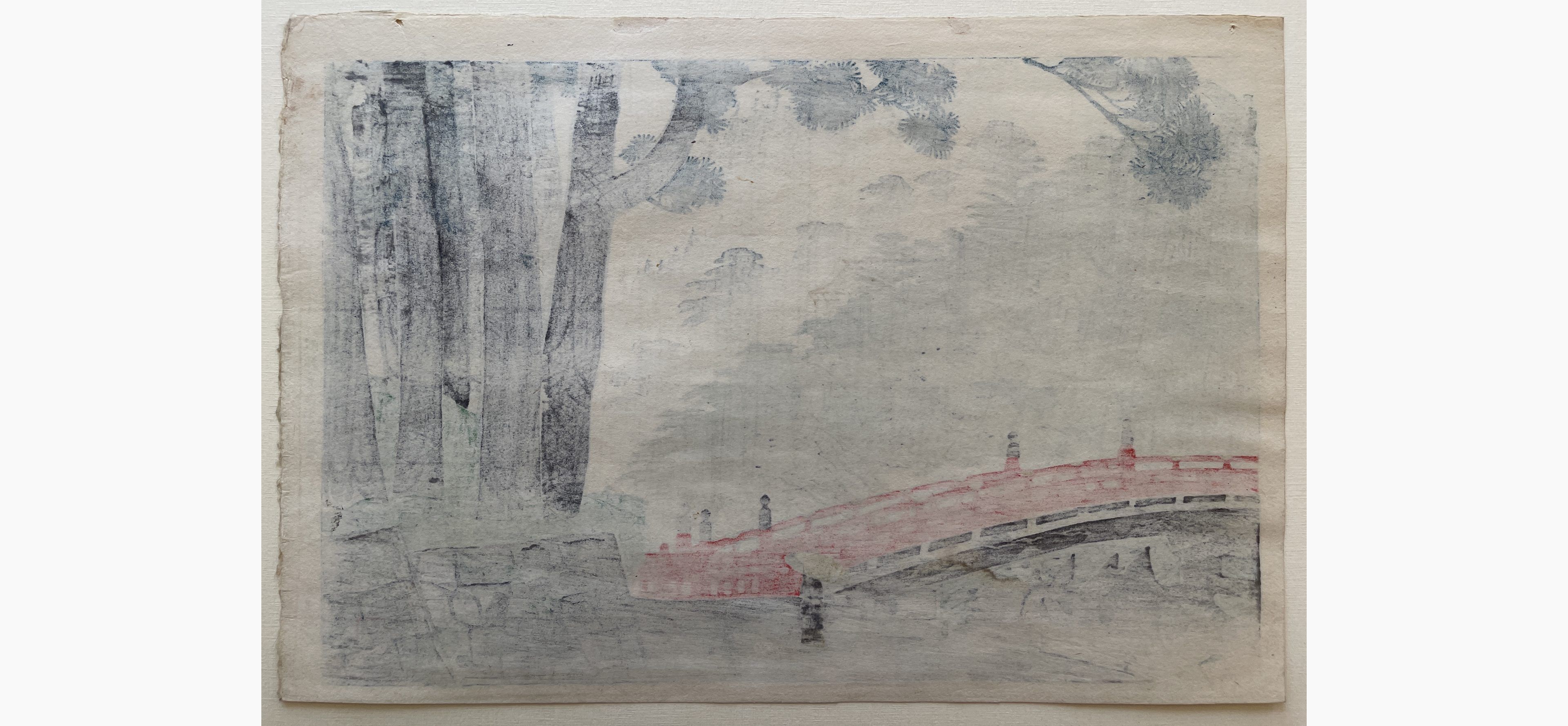 Japanese print - Kasamatsu Shiro - Nikko Bridge In Rain
