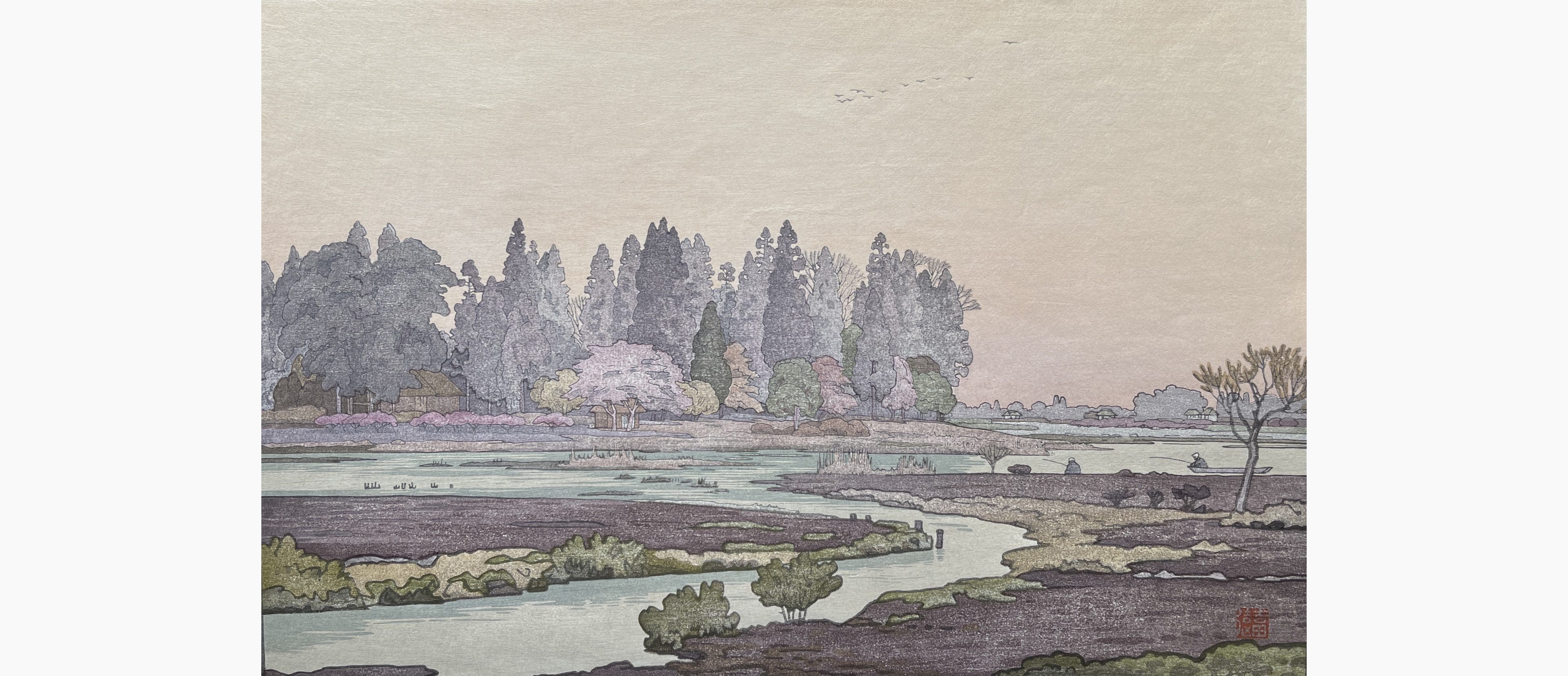 Original woodblock print - Toshi Yoshida - Morning in Spring