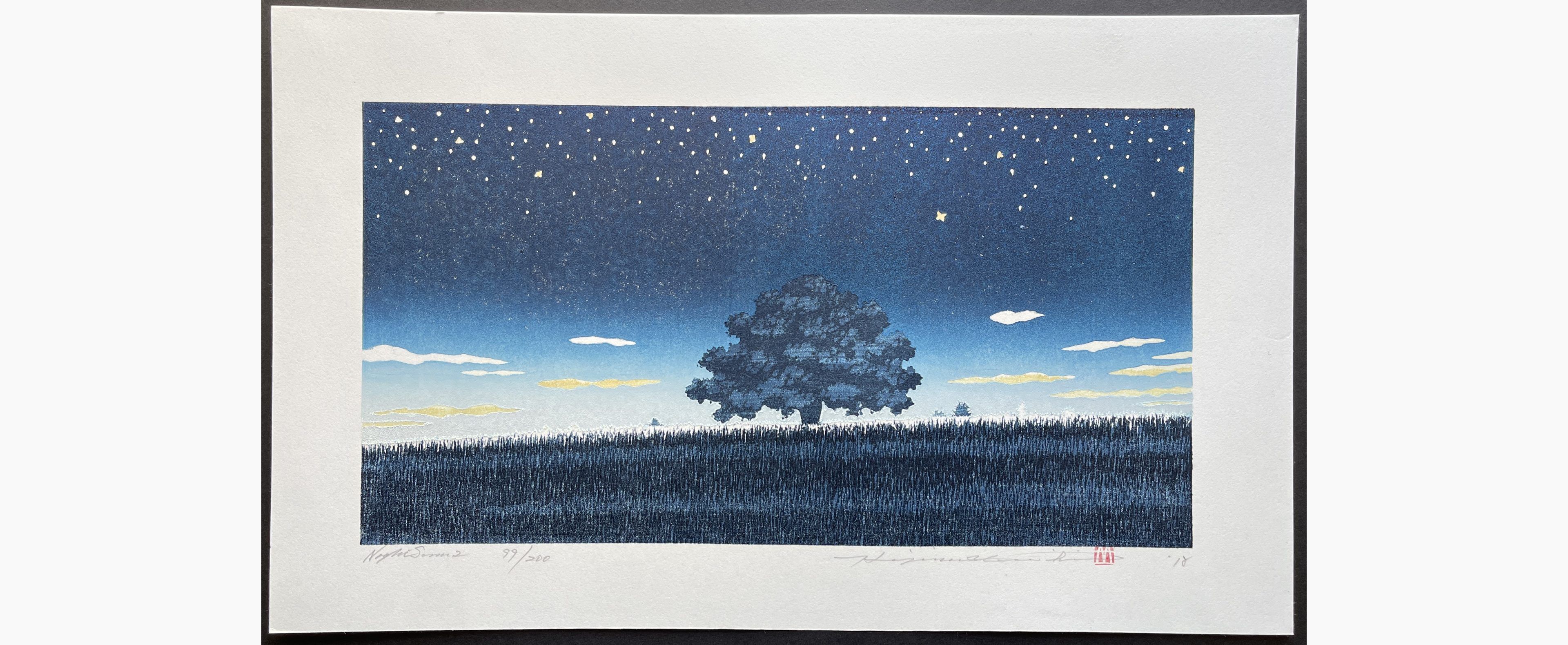 Japanese woodblock print - Hajime Namiki - Night scene 2