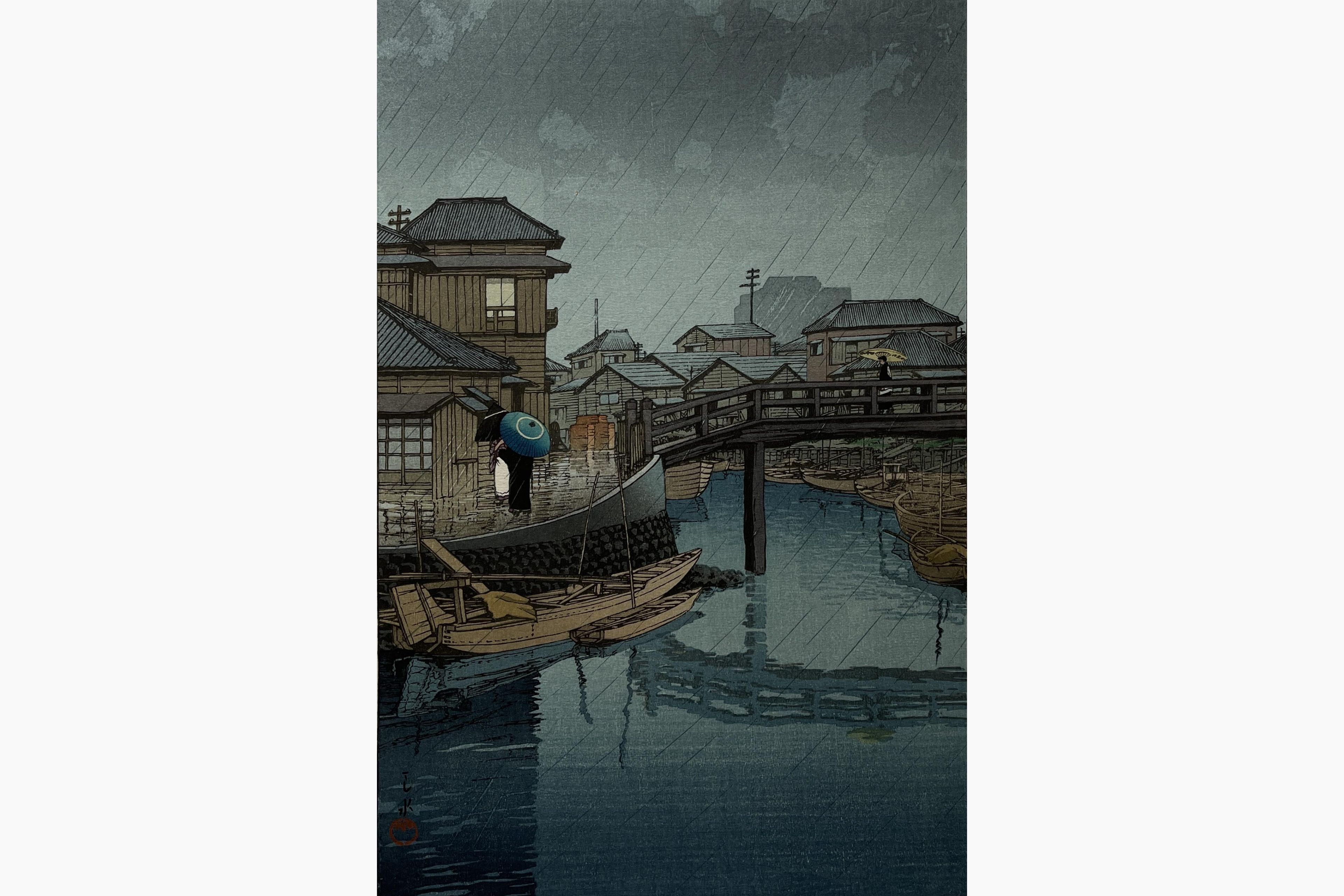 Original woodblock print - Kawase Hasui - Shinagawa
