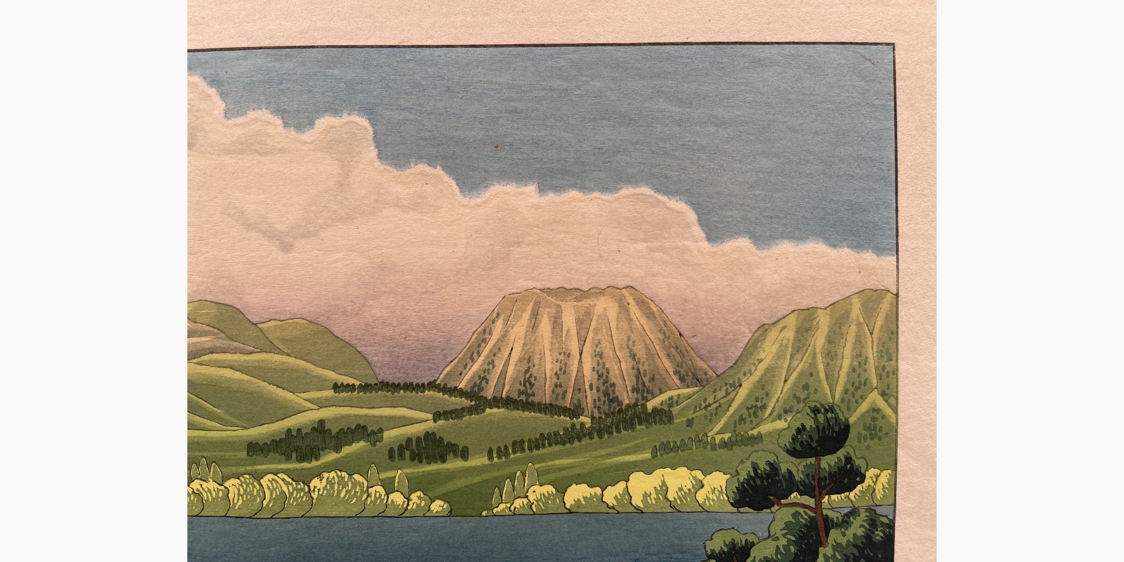 Japanese woodblock print - Gihachiro Okuyama - Hakone Ashinoko no Shinryoku