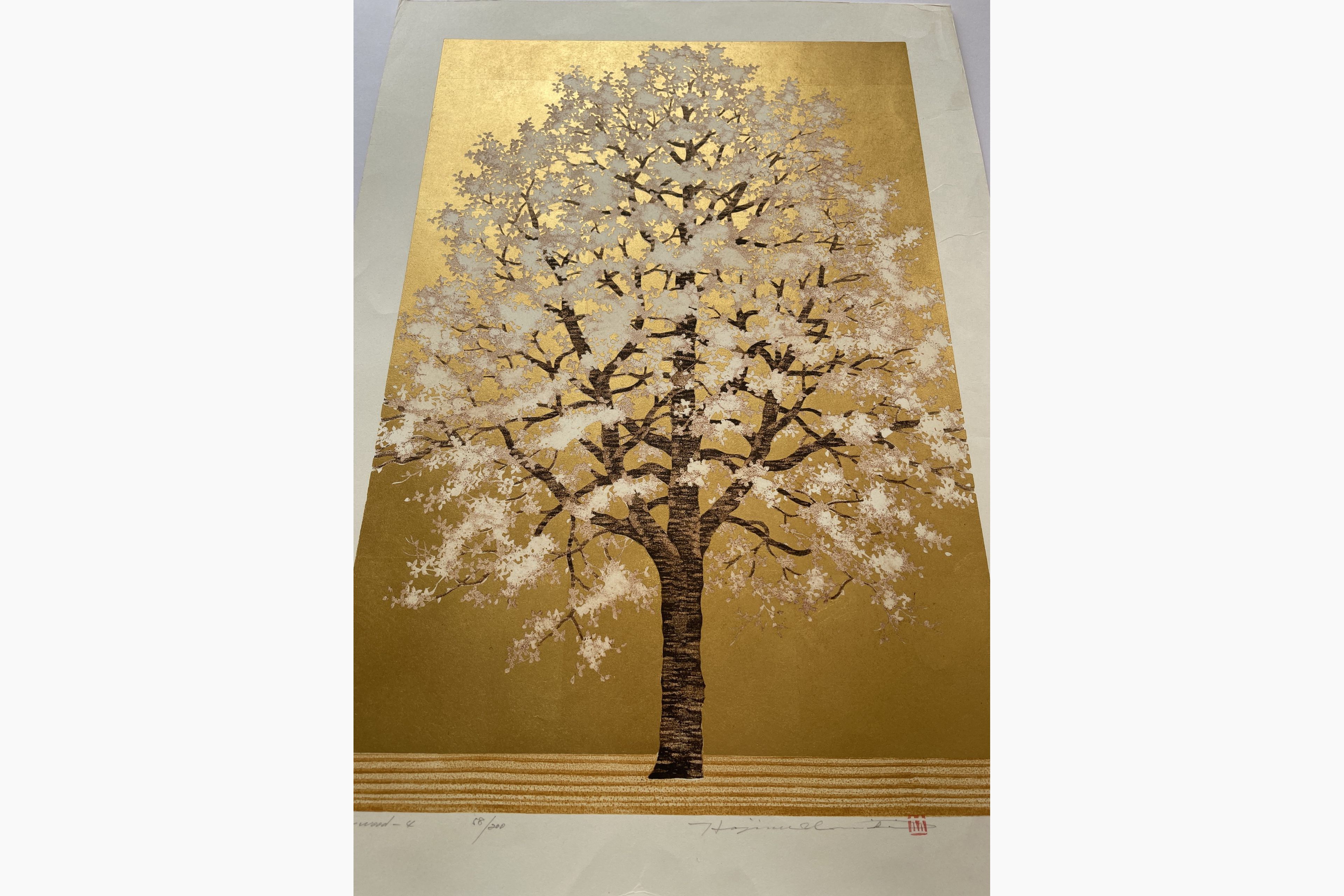 Japanese print - Hajime Namiki - Dogwood 4