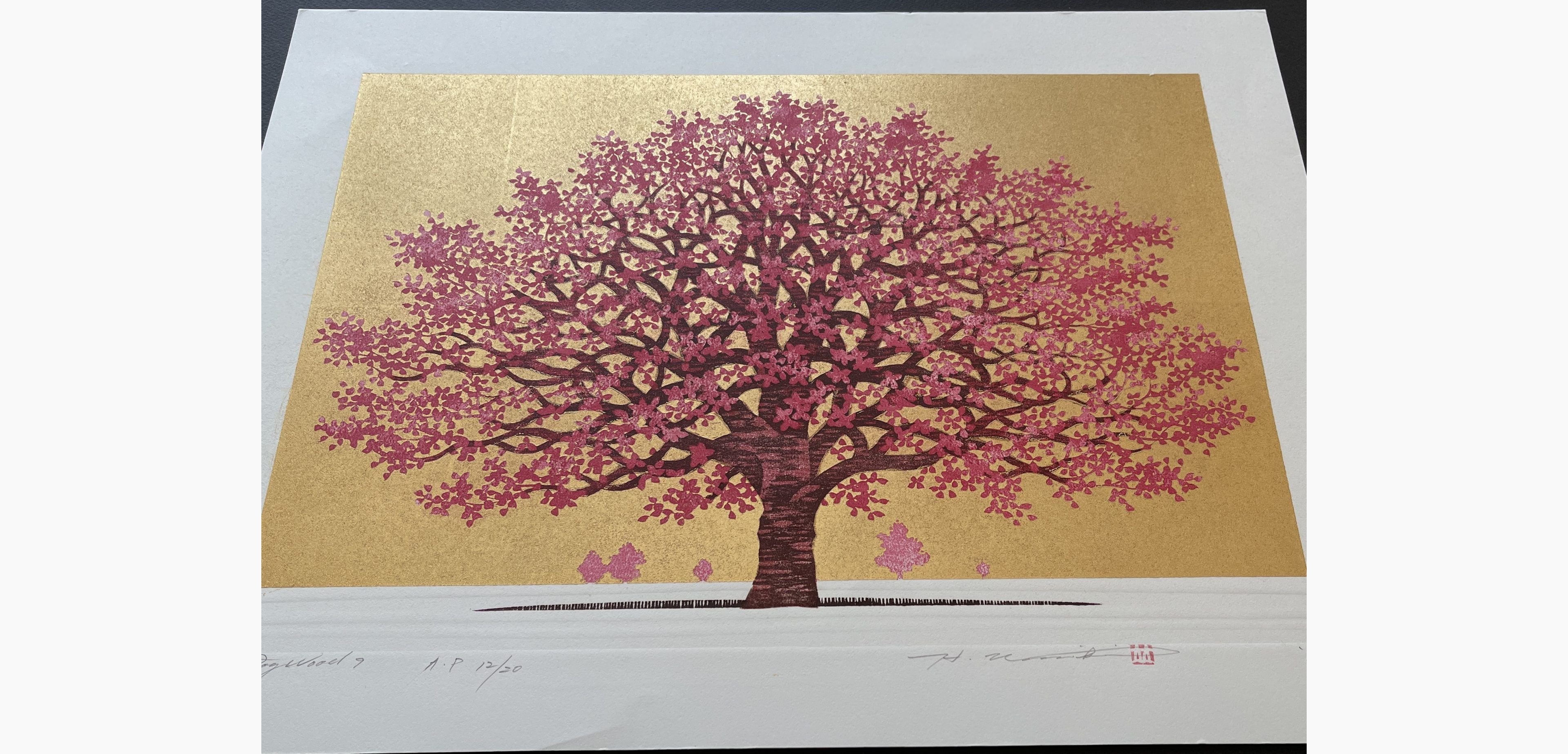 Japanese print - Hajime Namiki - Dogwood 9