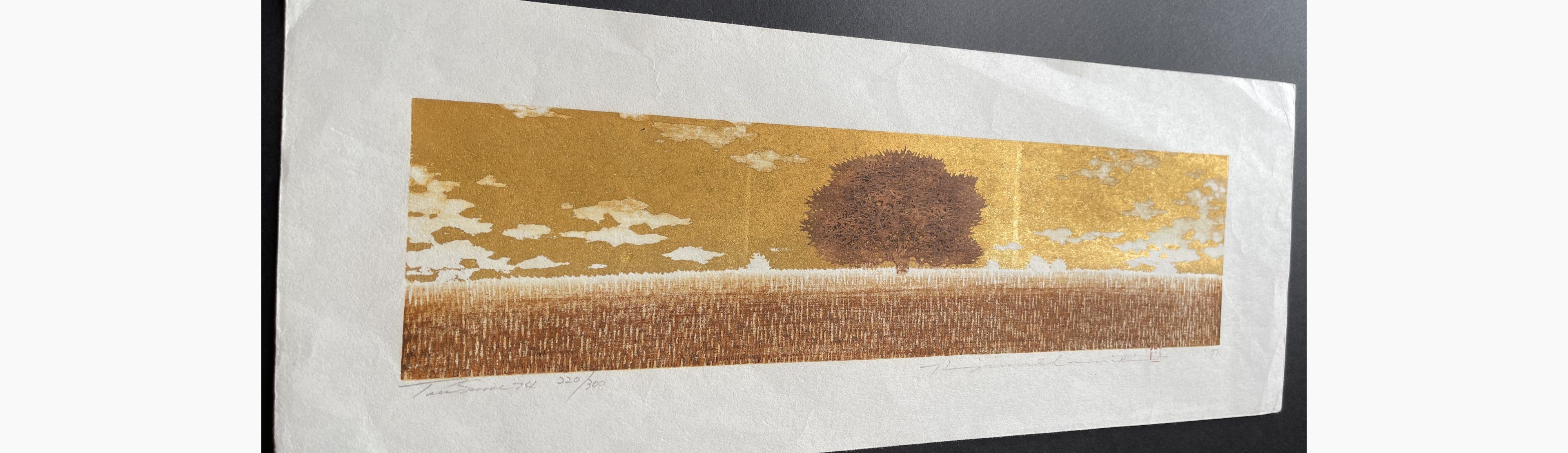 Japanese print - Hajime Namiki - Tree scene 74