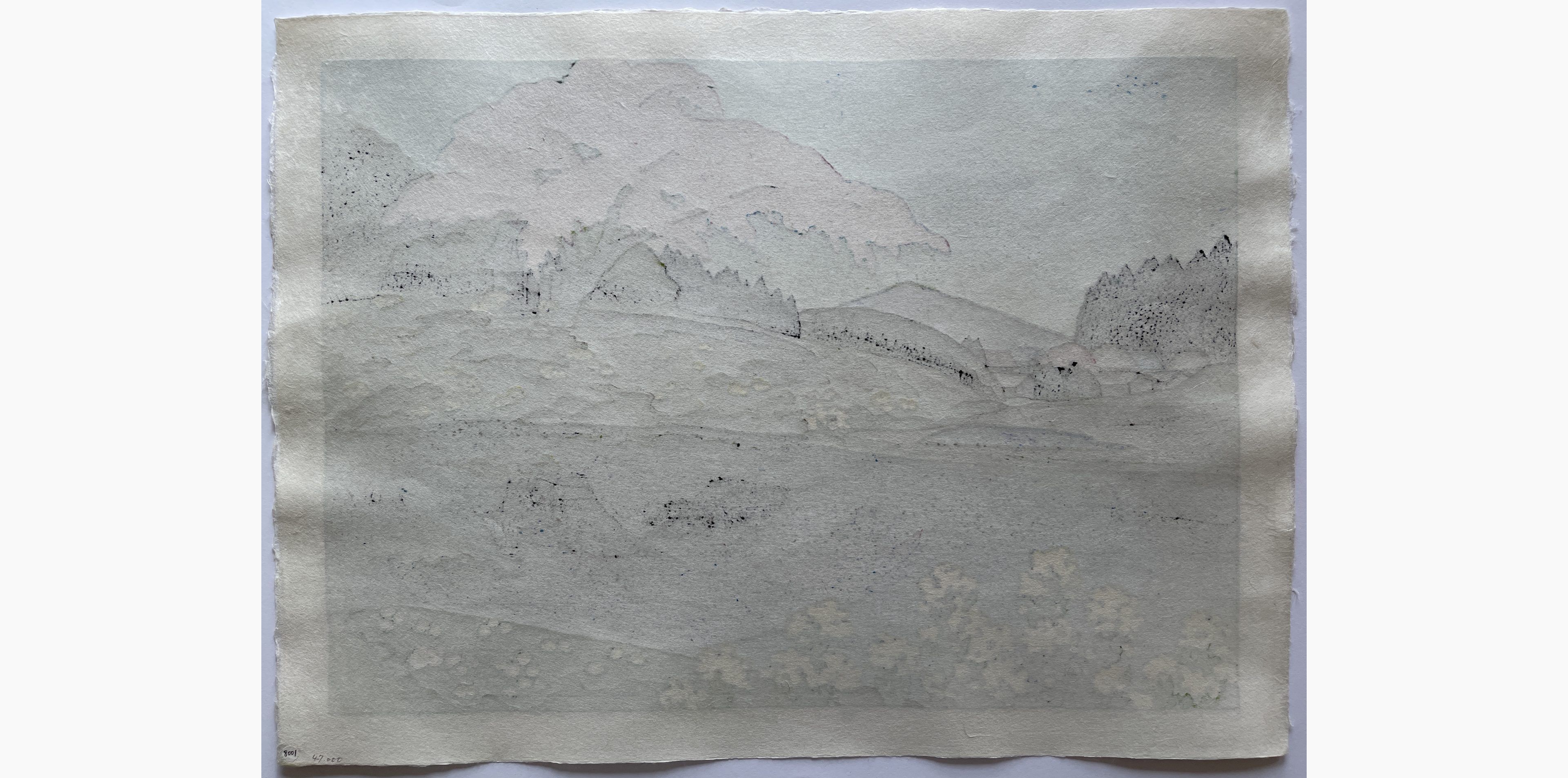 Japanese print - Ohtsu Kazuyuki - Cherry Blossoms and Spring Scenery