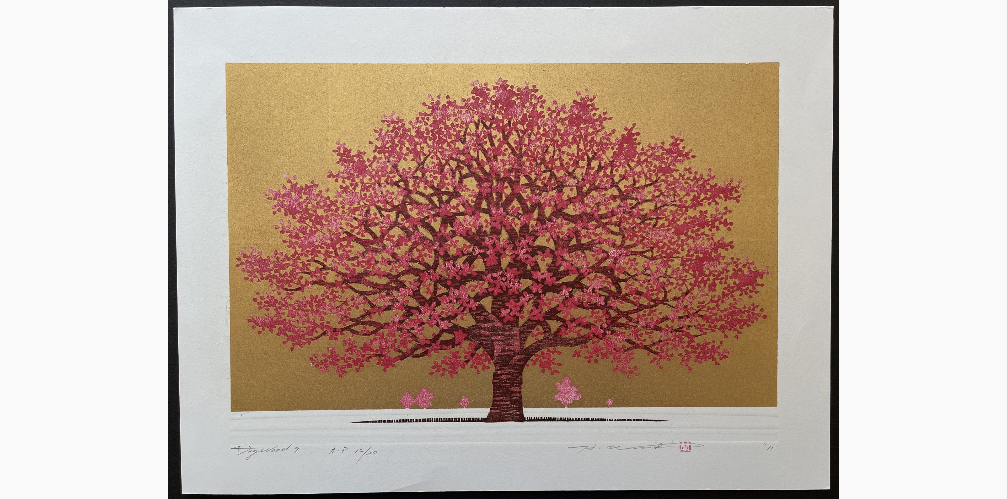 Japanese woodblock print - Hajime Namiki - Dogwood 9