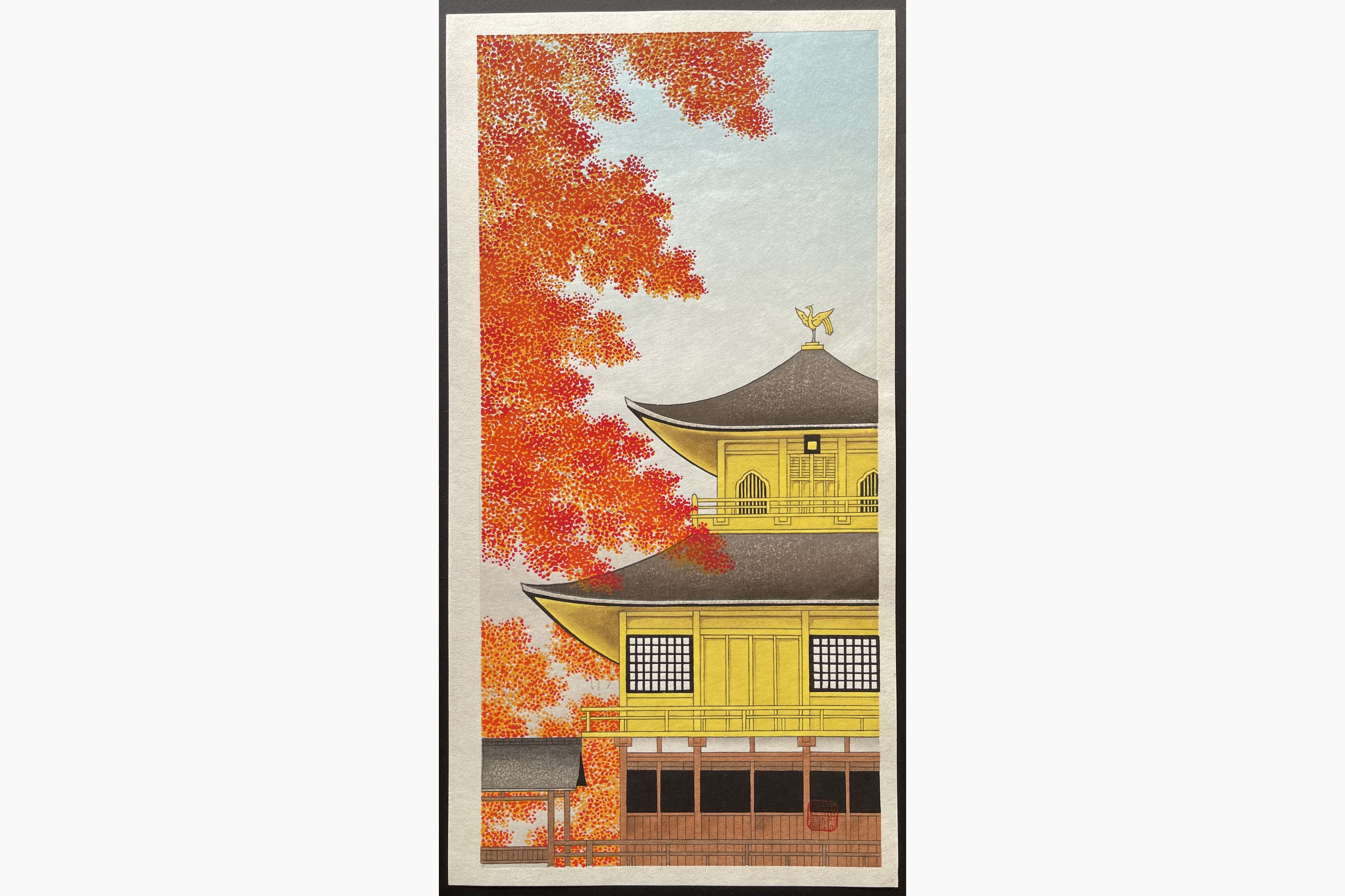 Japanese woodblock print - Teruhide Kato - Kinkaku-ji in Autumn