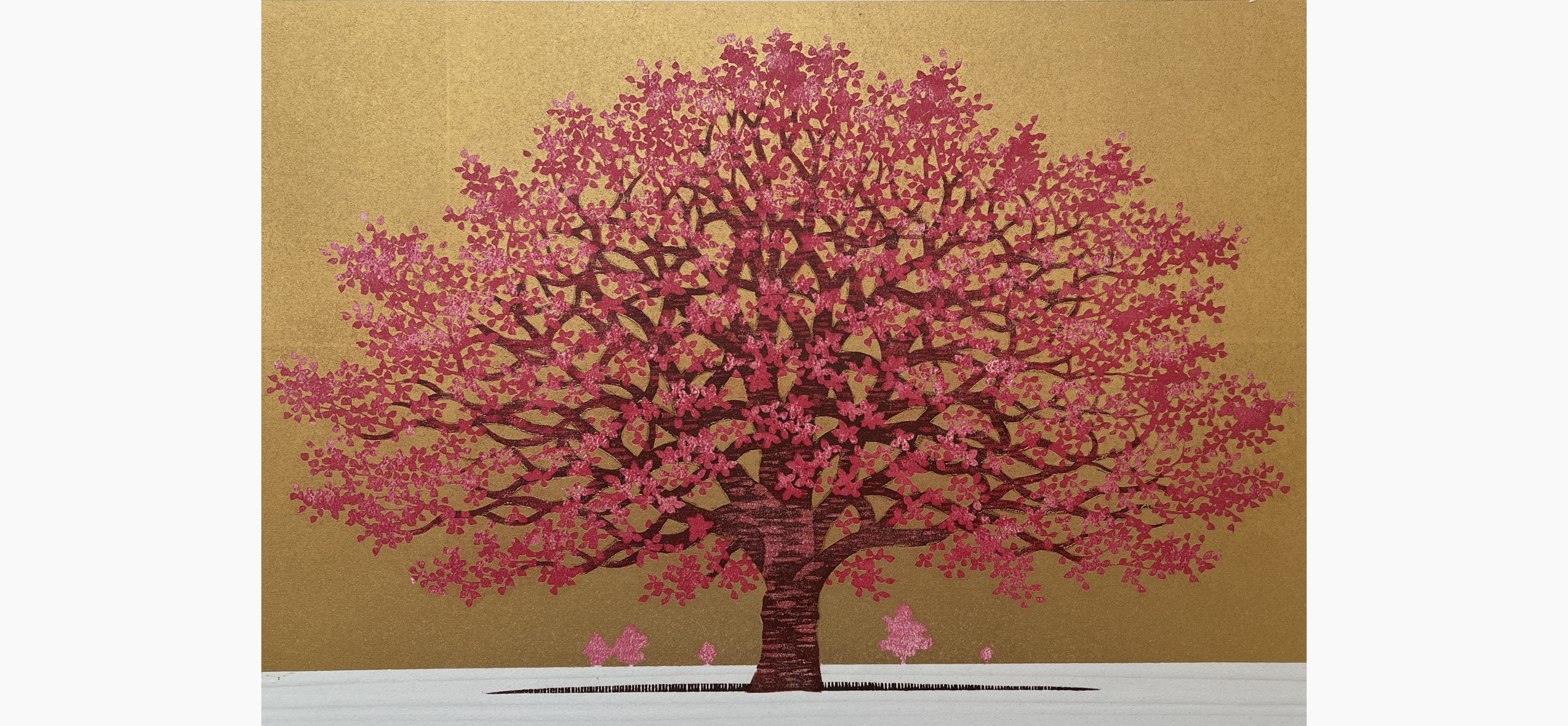 Original woodblock print - Hajime Namiki - Dogwood 9