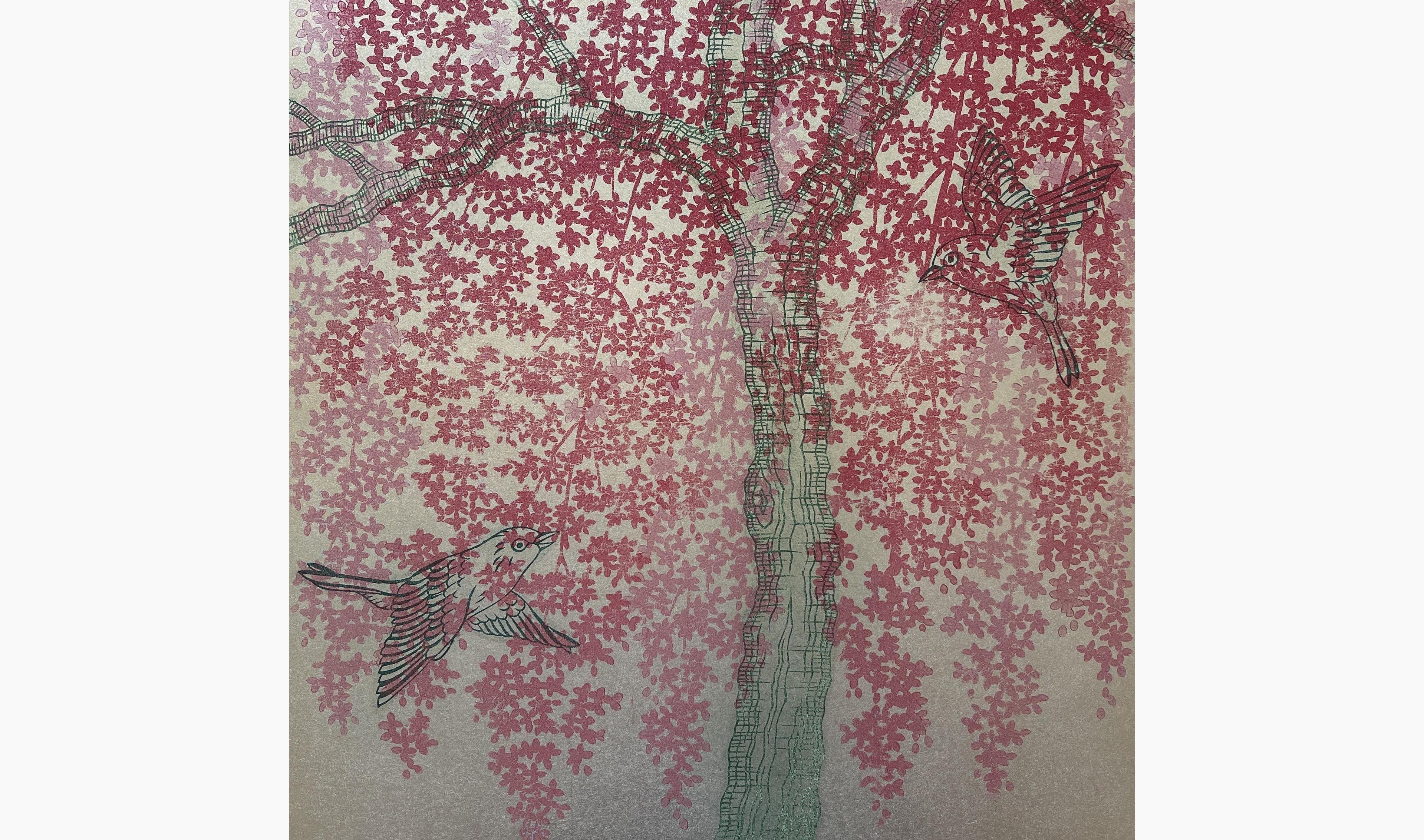 Original woodblock print - Hajime Namiki - Weeping Cherry 21