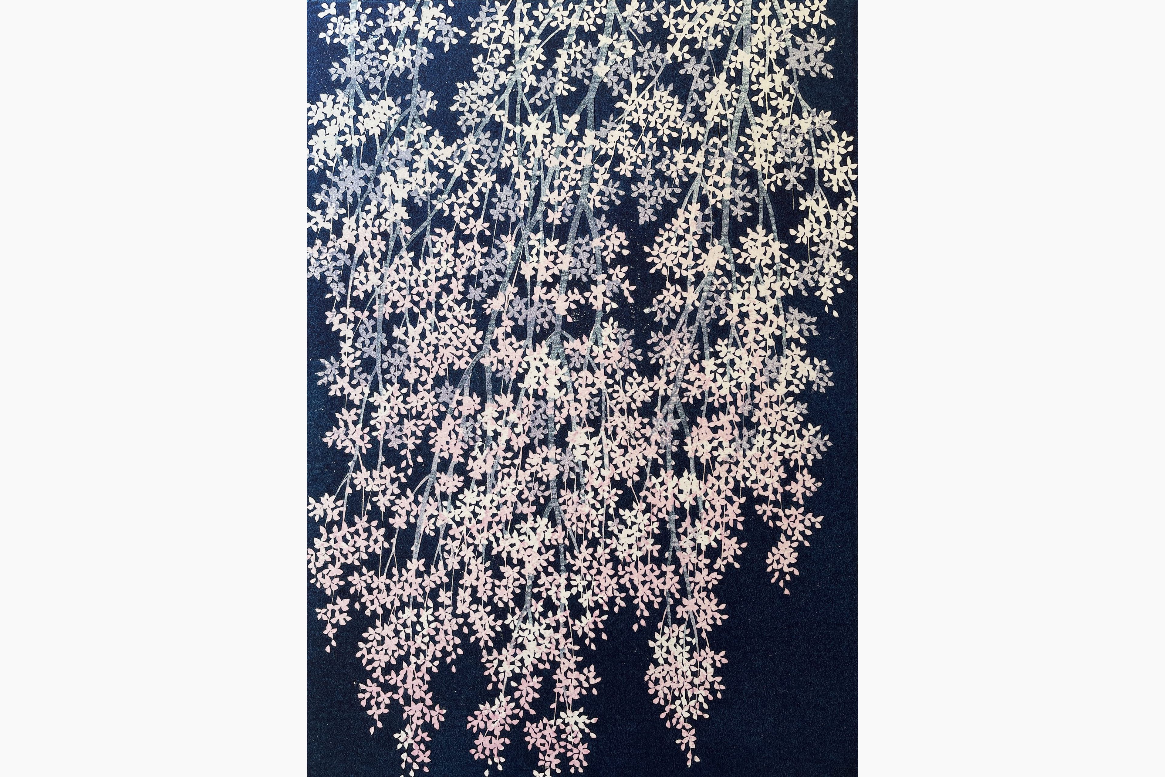 Original woodblock print - Hajime Namiki - Weeping Cherry 4