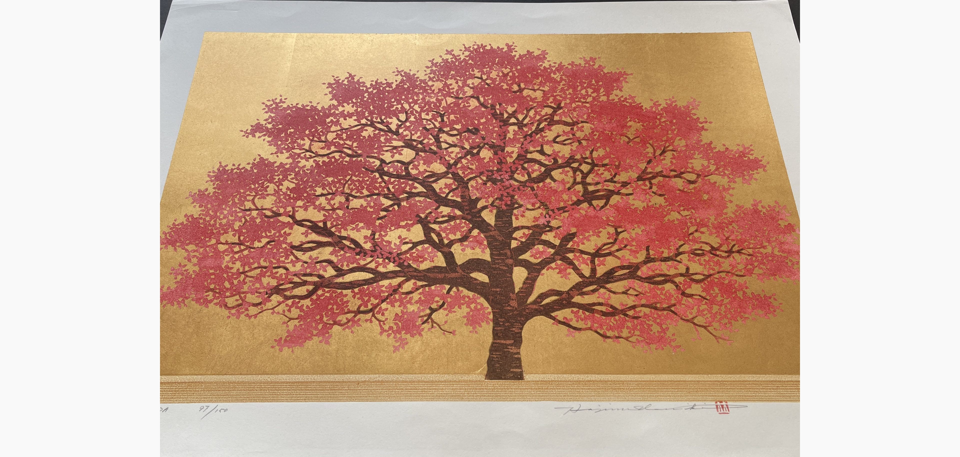 Japanese print - Hajime Namiki - Dogwood 3A