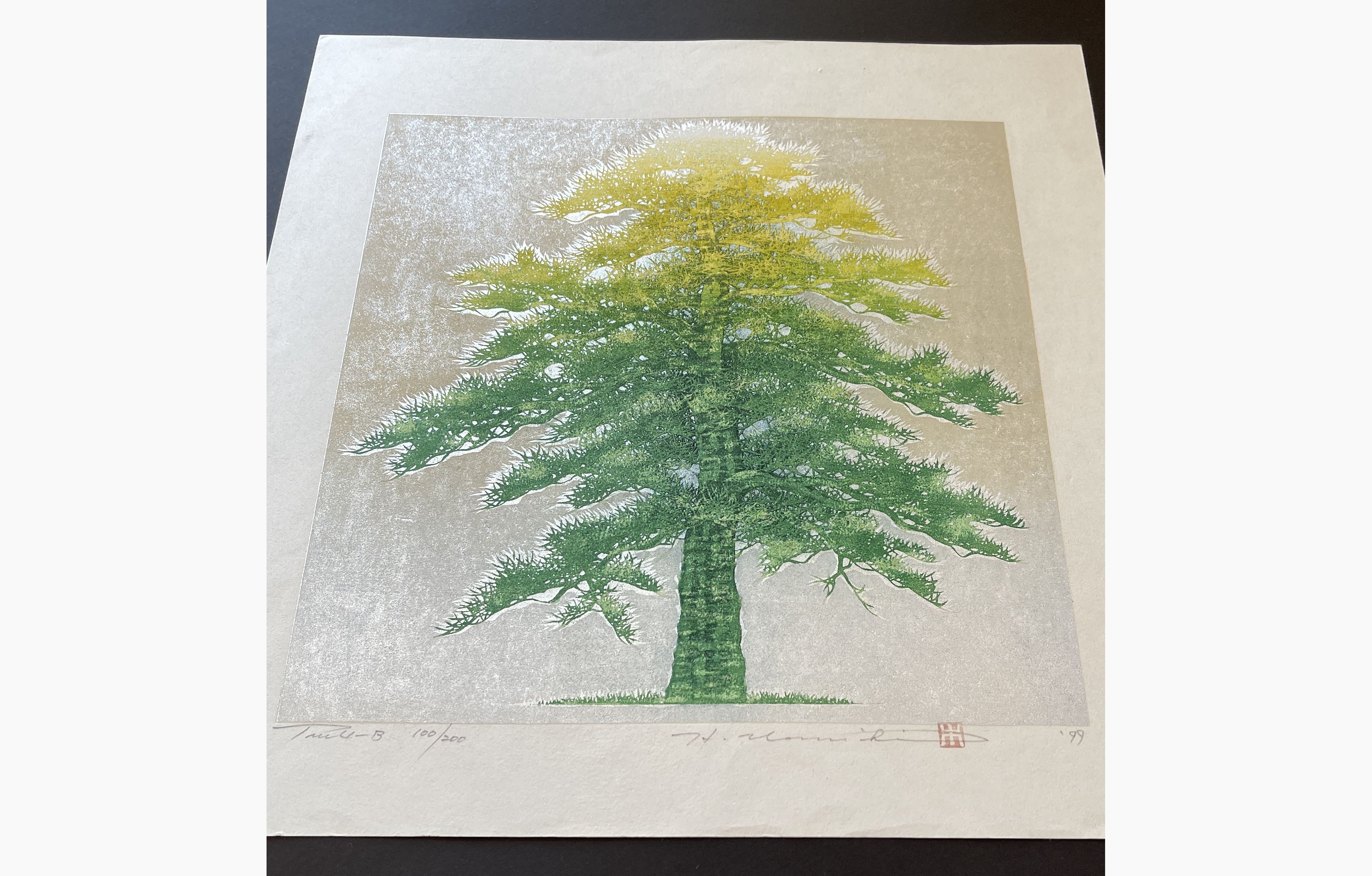 Japanese print - Hajime Namiki - Tree 4-B