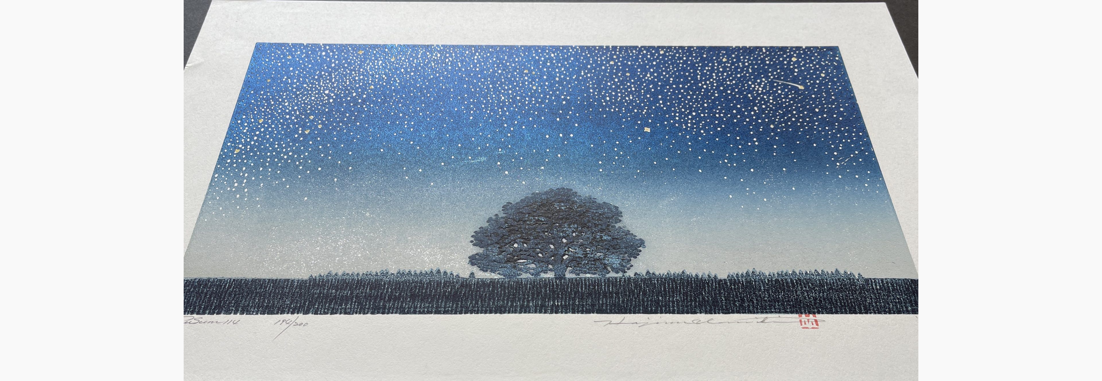 Japanese print - Hajime Namiki - Tree Scene 114
