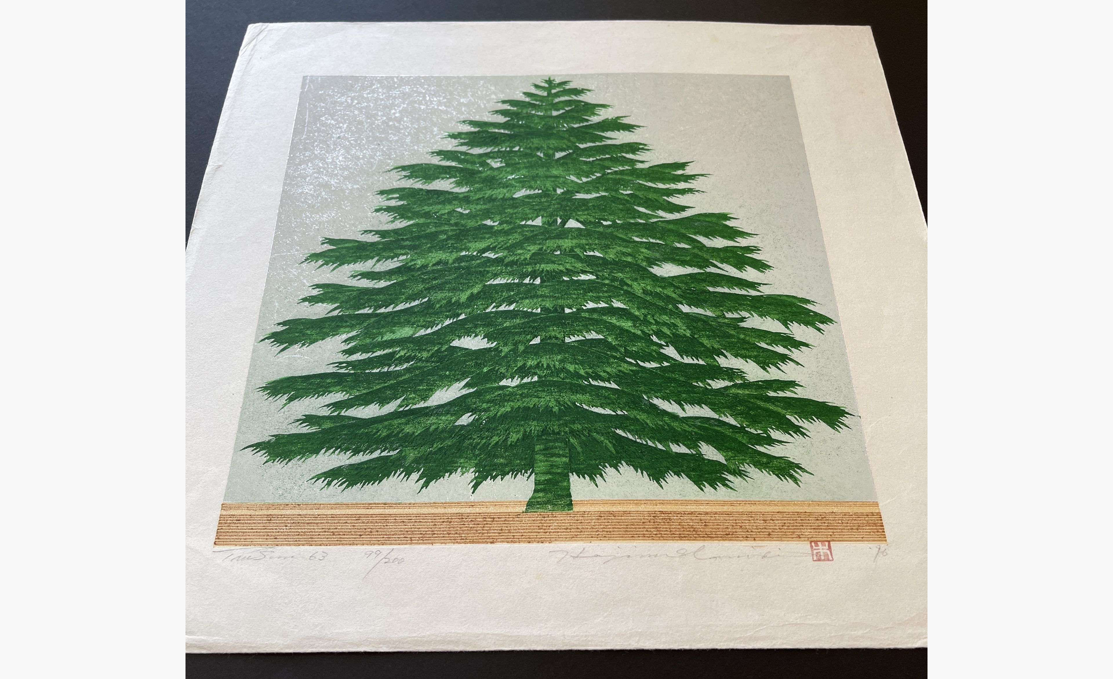 Japanese print - Hajime Namiki - Tree scene 63