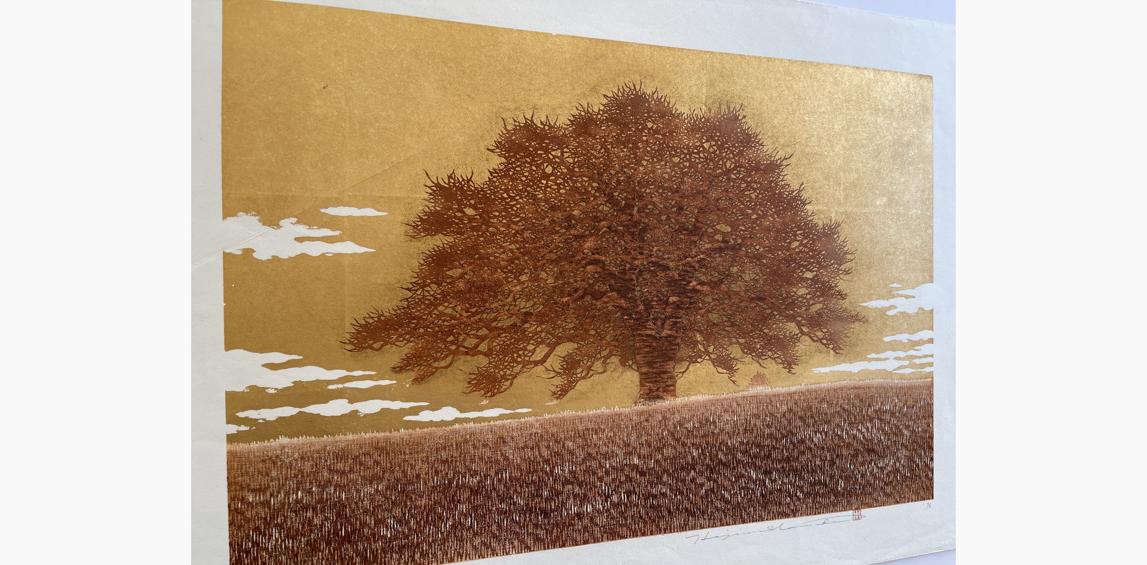 Japanese print - Hajime Namiki - Tree scene 66
