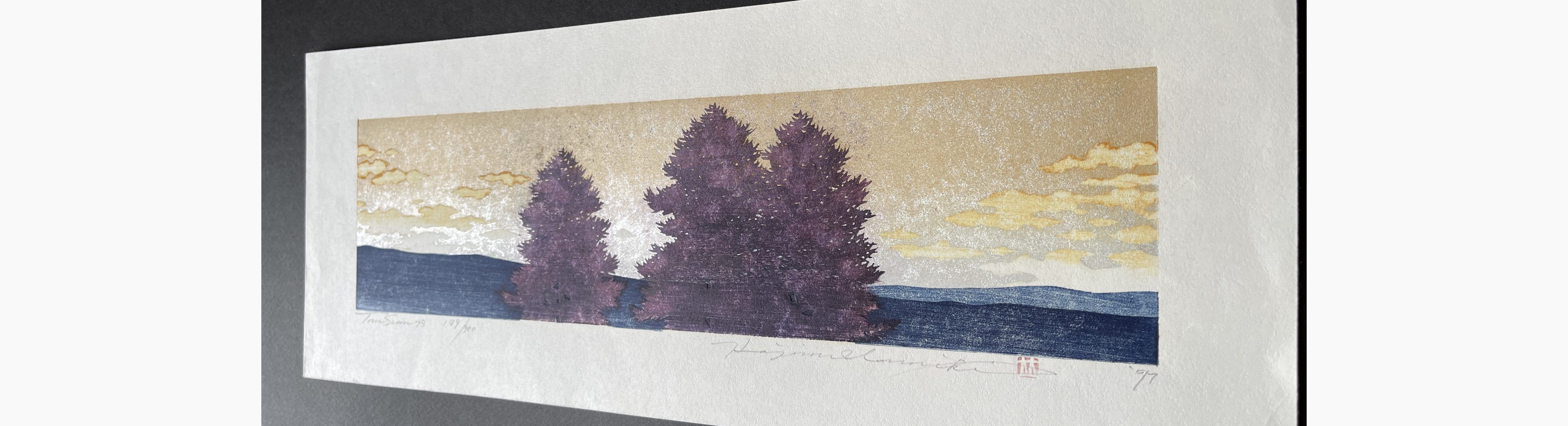 Japanese print - Hajime Namiki - Tree scene 73