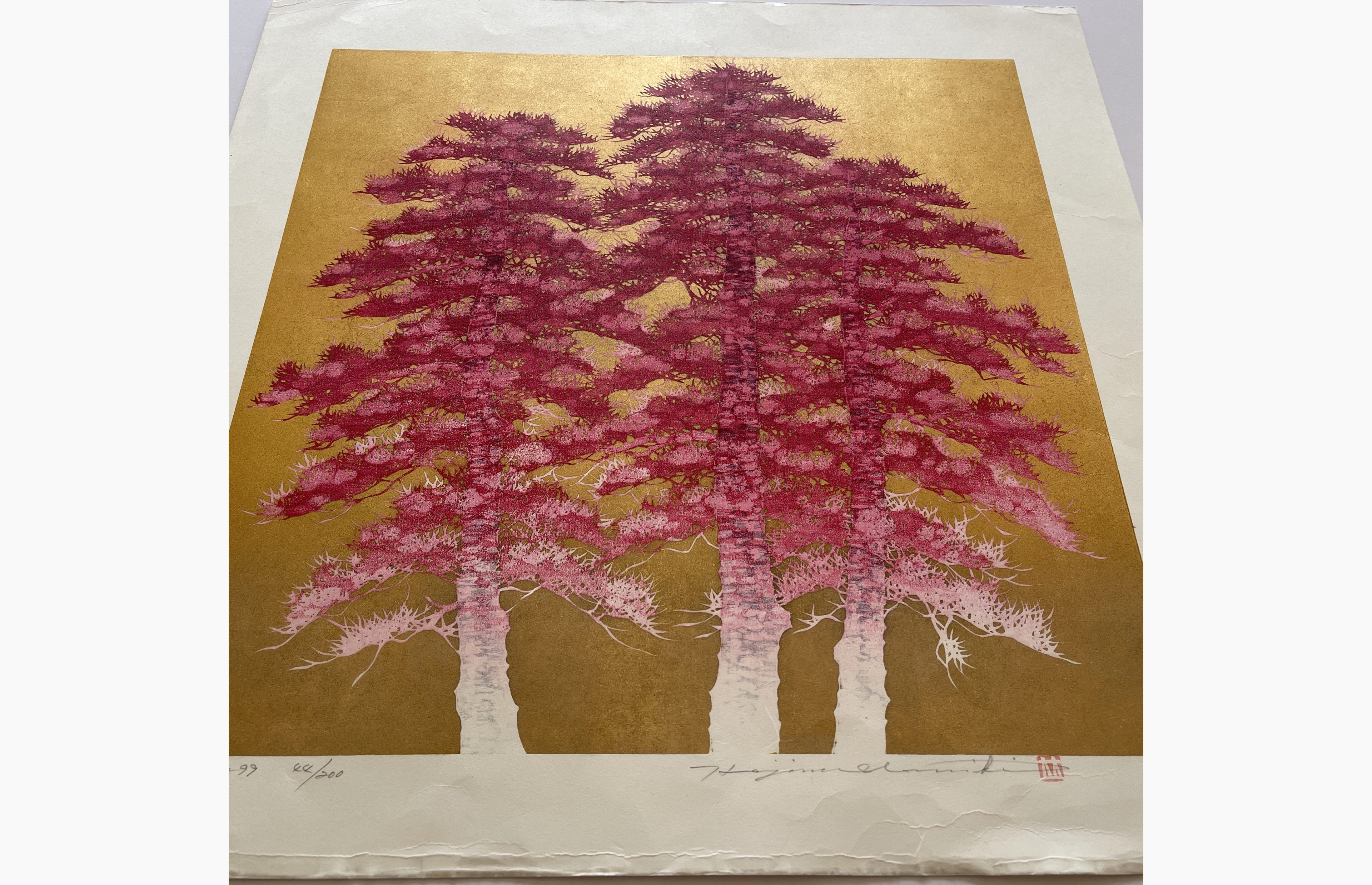 Japanese print - Hajime Namiki - Tree scene 99