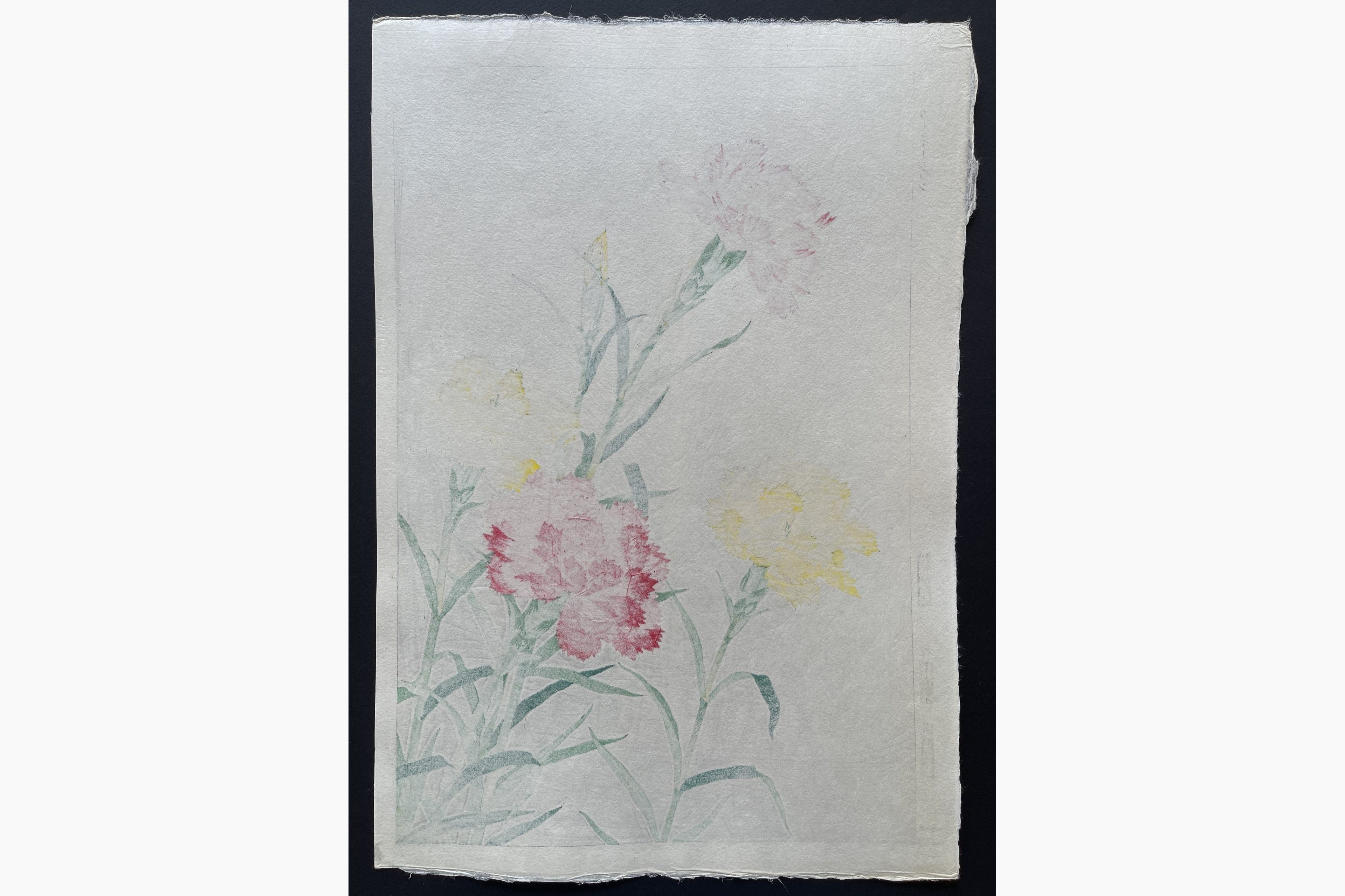 Japanese print - Kawarazaki Shodo - Carnation
