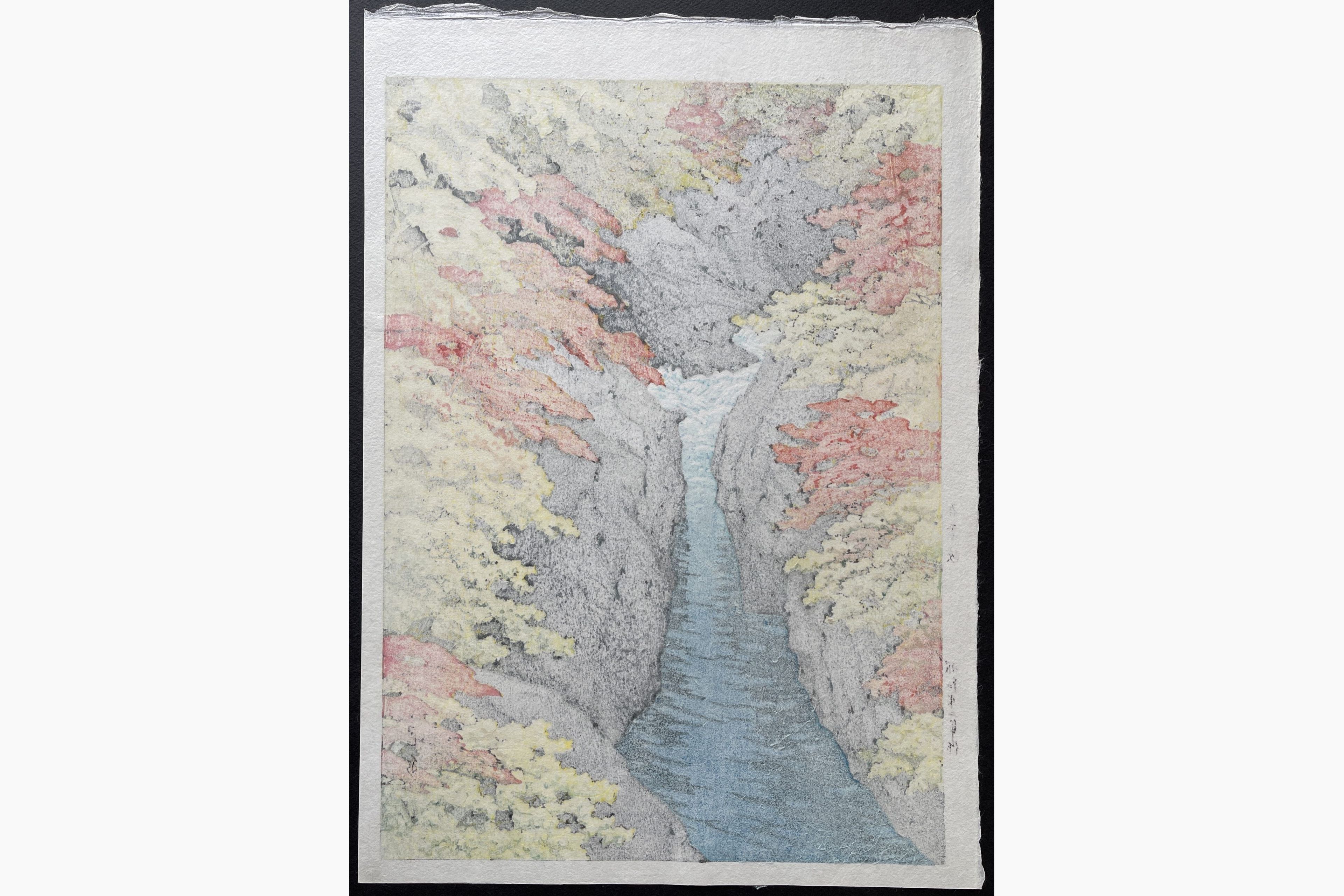 Japanese print - Kawase Hasui - Azuma Gorge