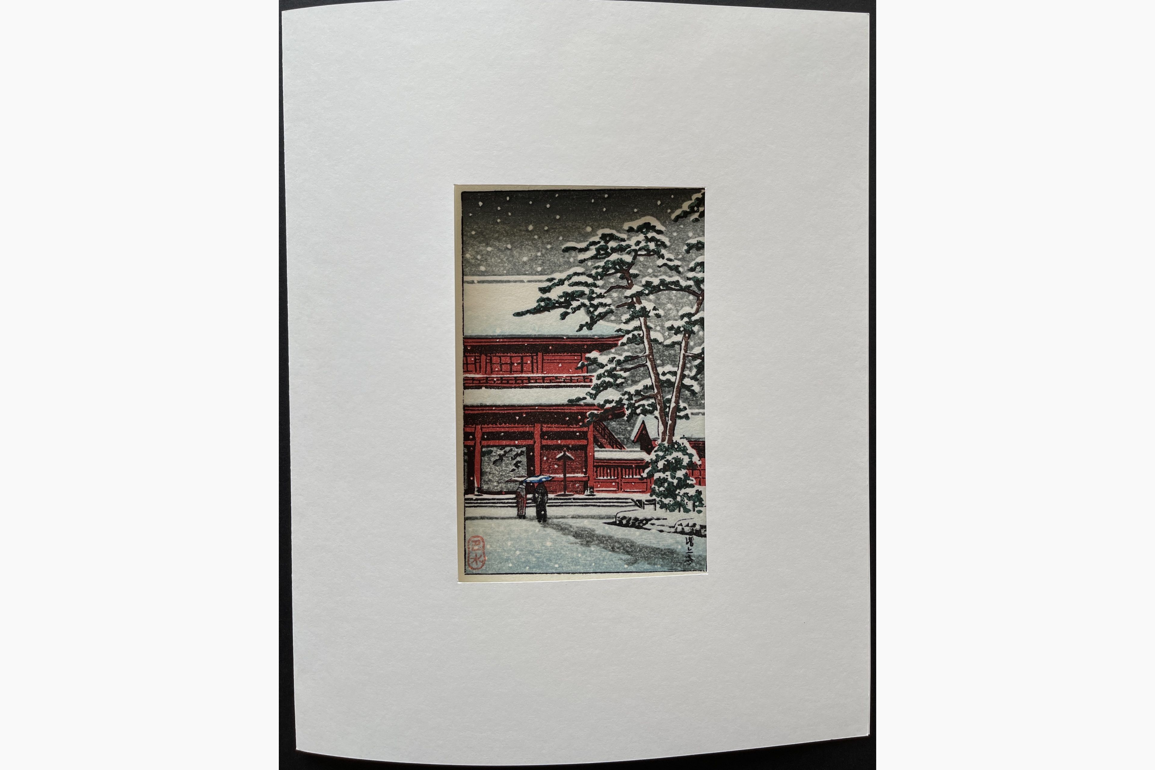 Japanese print - Kawase Hasui - Zojo Temple in Snow