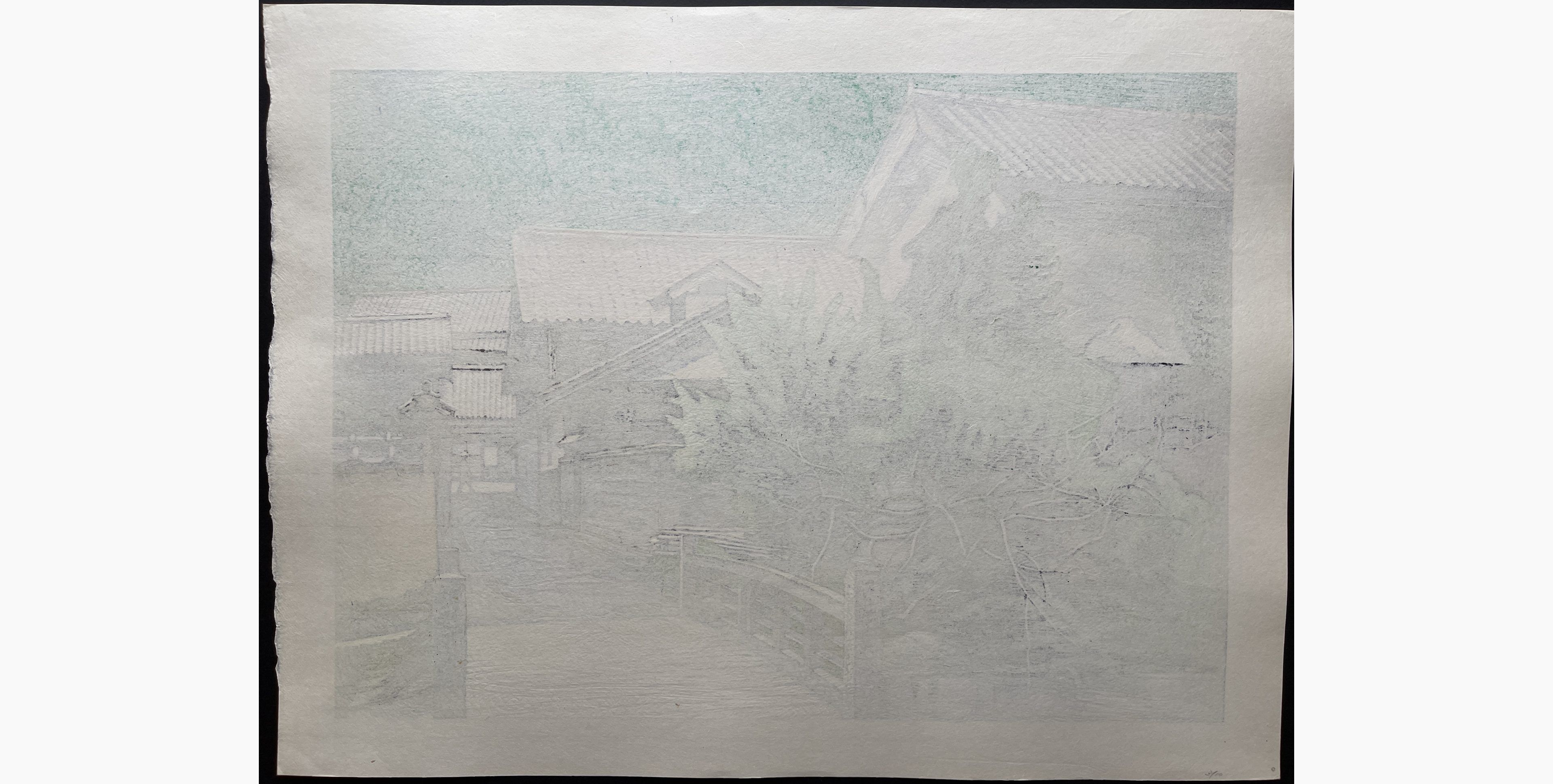 Japanese print - Koichi Maeda - House near Iwami Ginzan