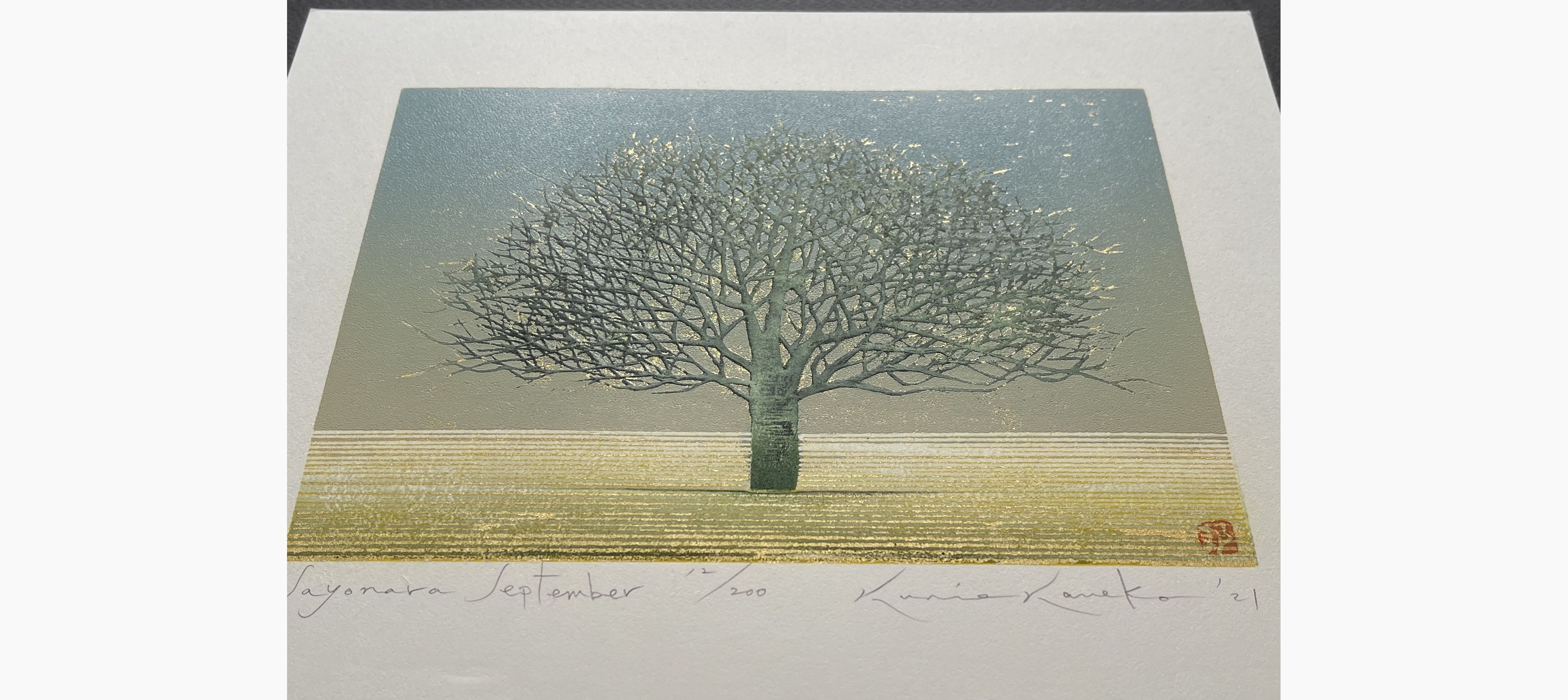 Japanese print - Kunio Kaneko - Sayonara September