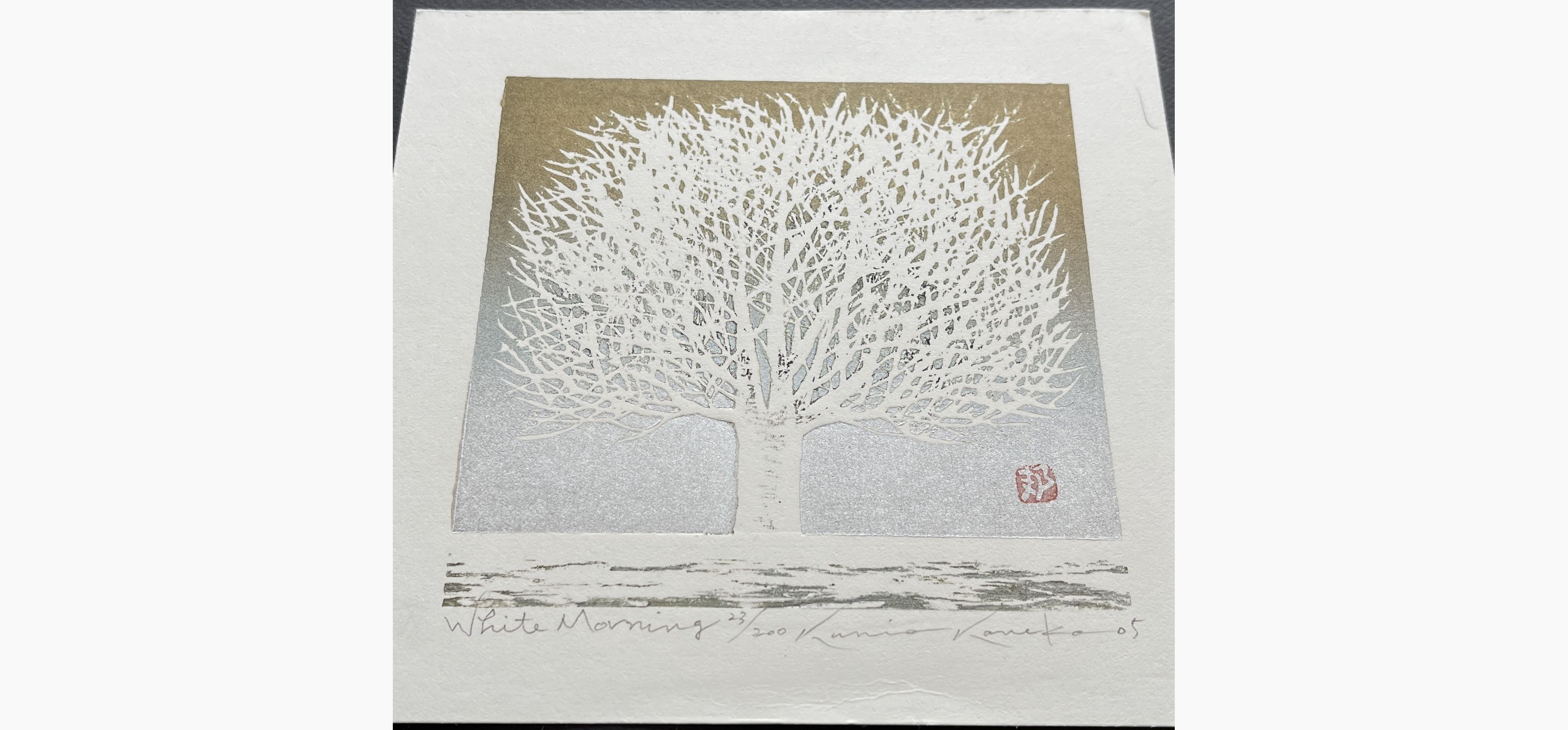 Japanese print - Kunio Kaneko - White Morning