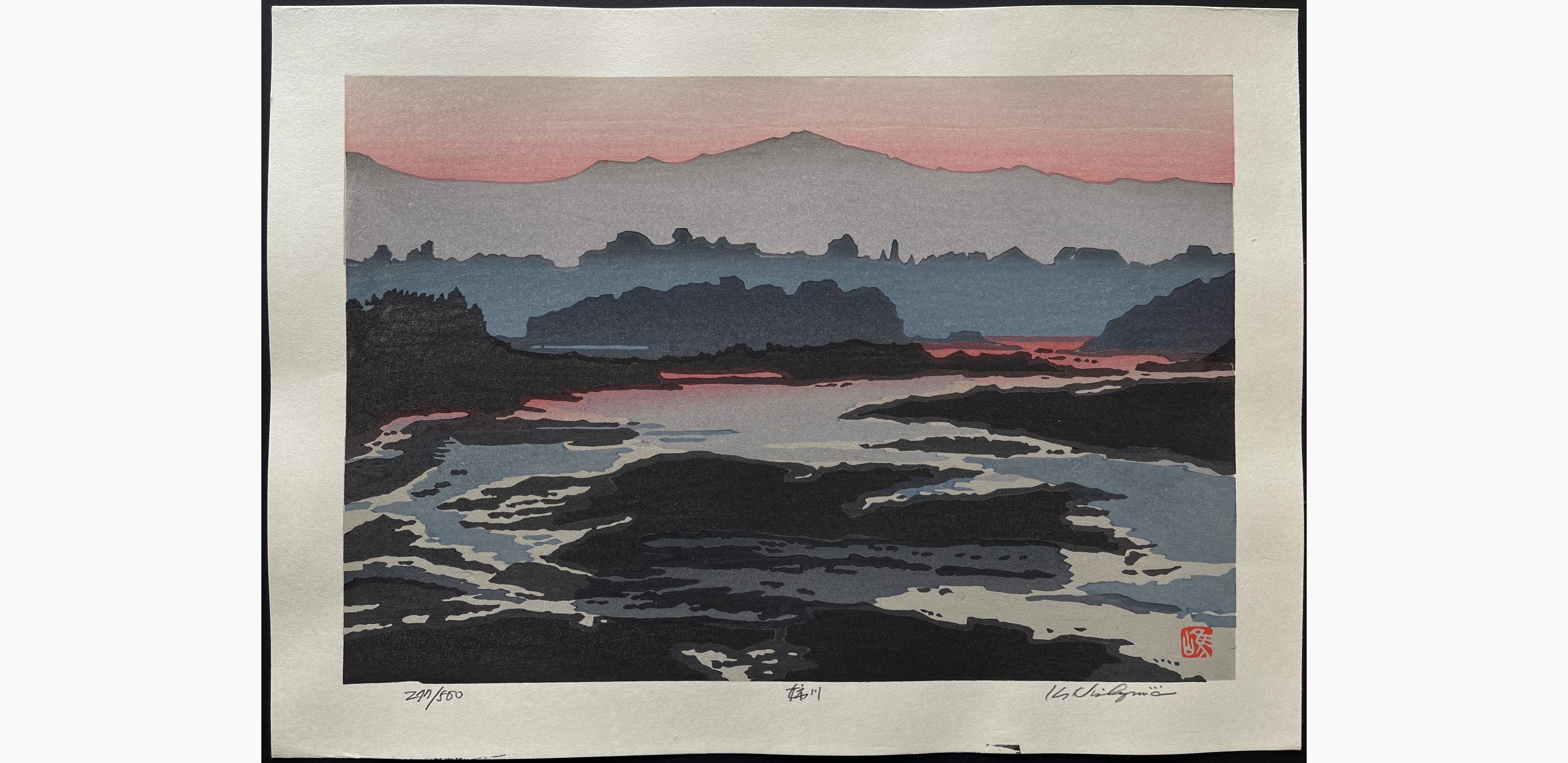 Japanese print - Nishijima Katsuyuki - Ane River