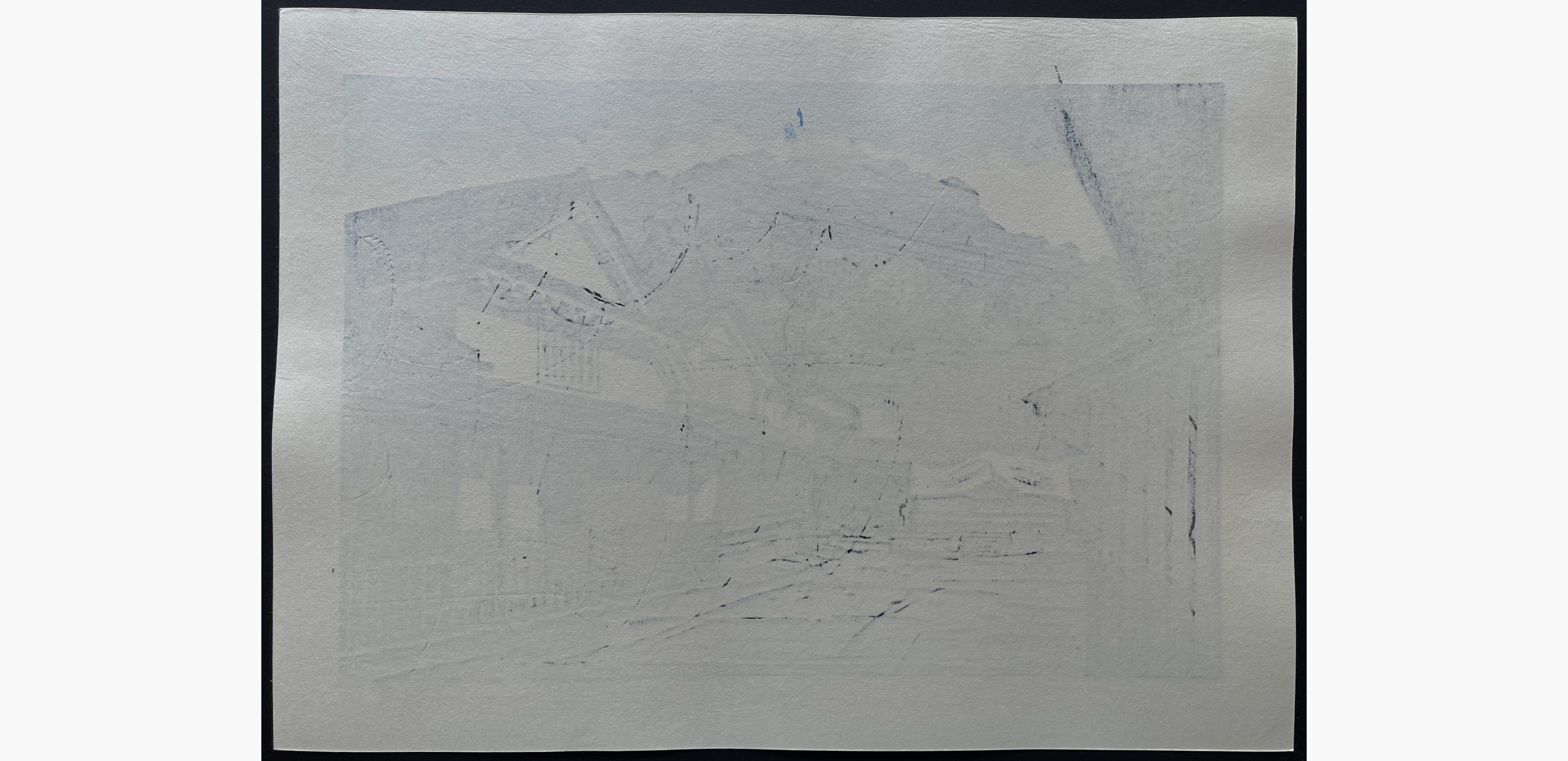 Japanese print - Nishijima Katsuyuki - Ebisu Hall in Takehara