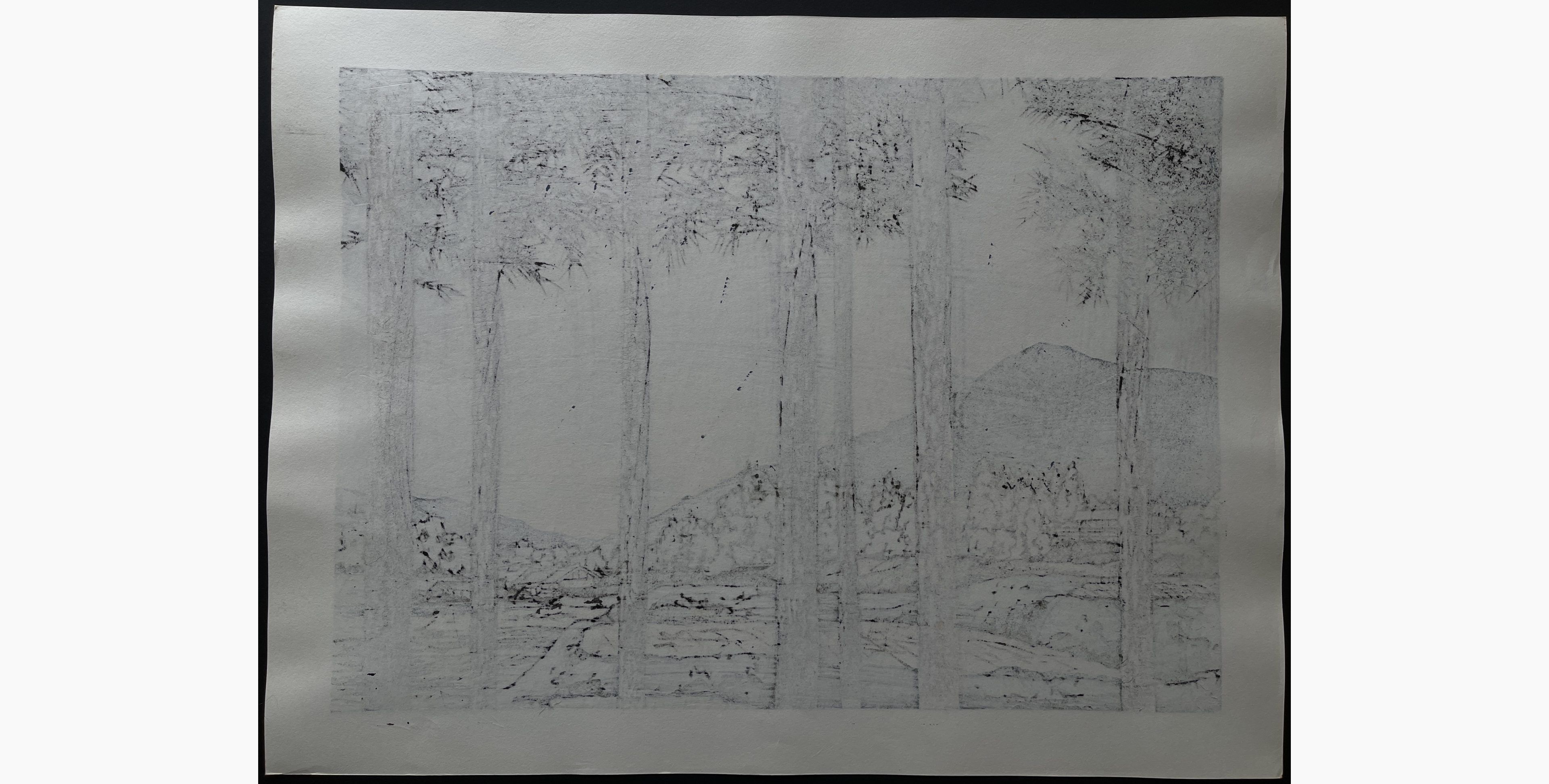 Japanese print - Nishijima Katsuyuki - Late Autumn Rain