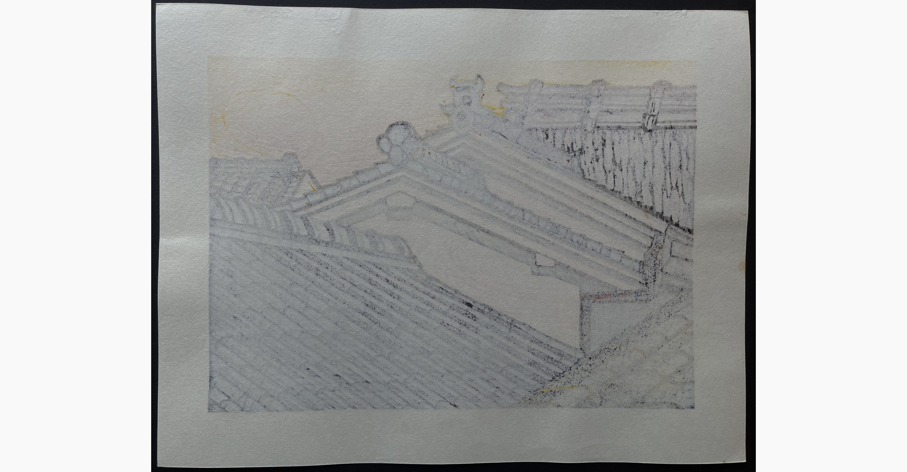 Japanese print - Nishijima Katsuyuki - Retreating Sun