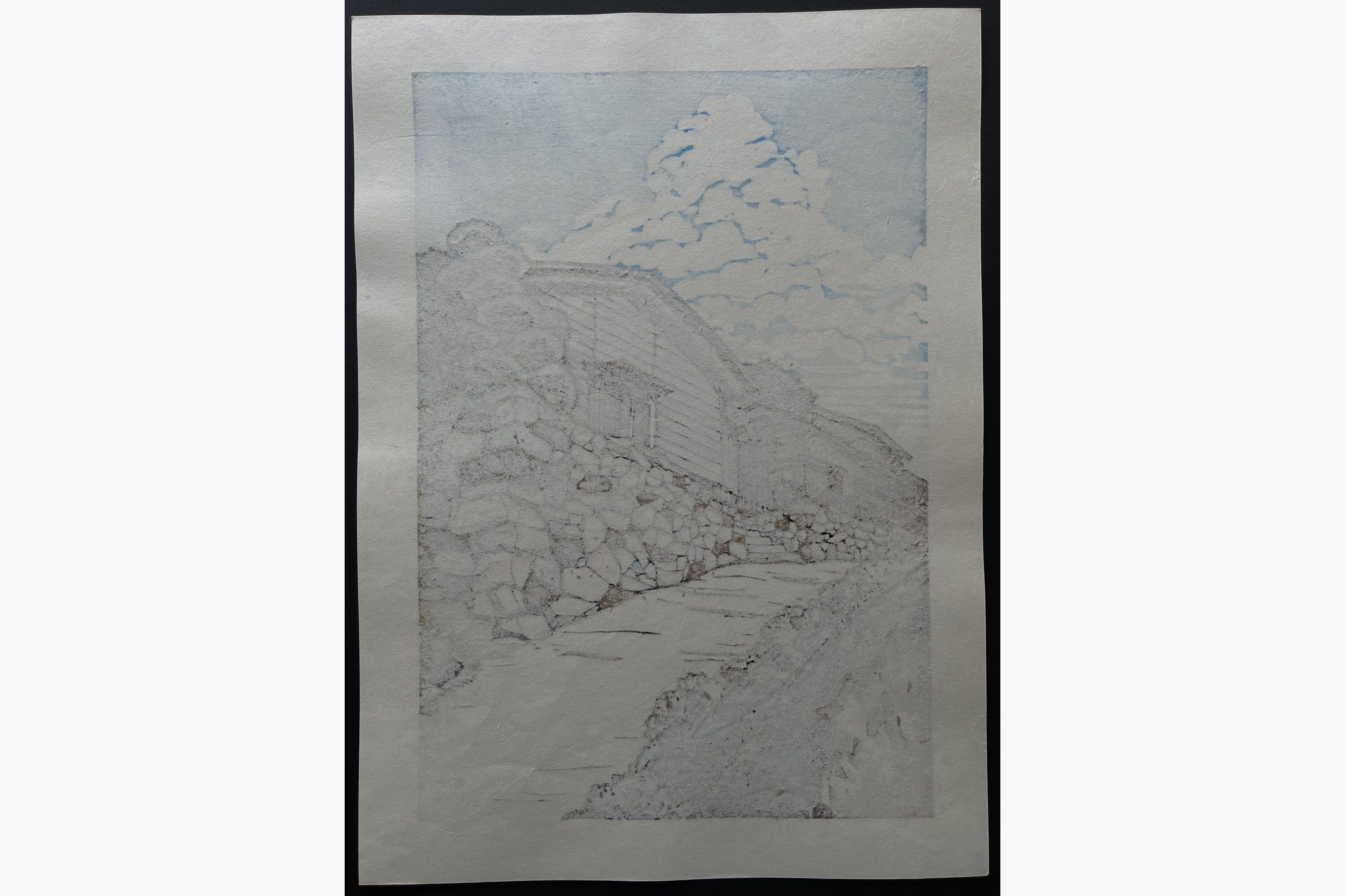 Japanese print - Nishijima Katsuyuki - Slope in Murotsu