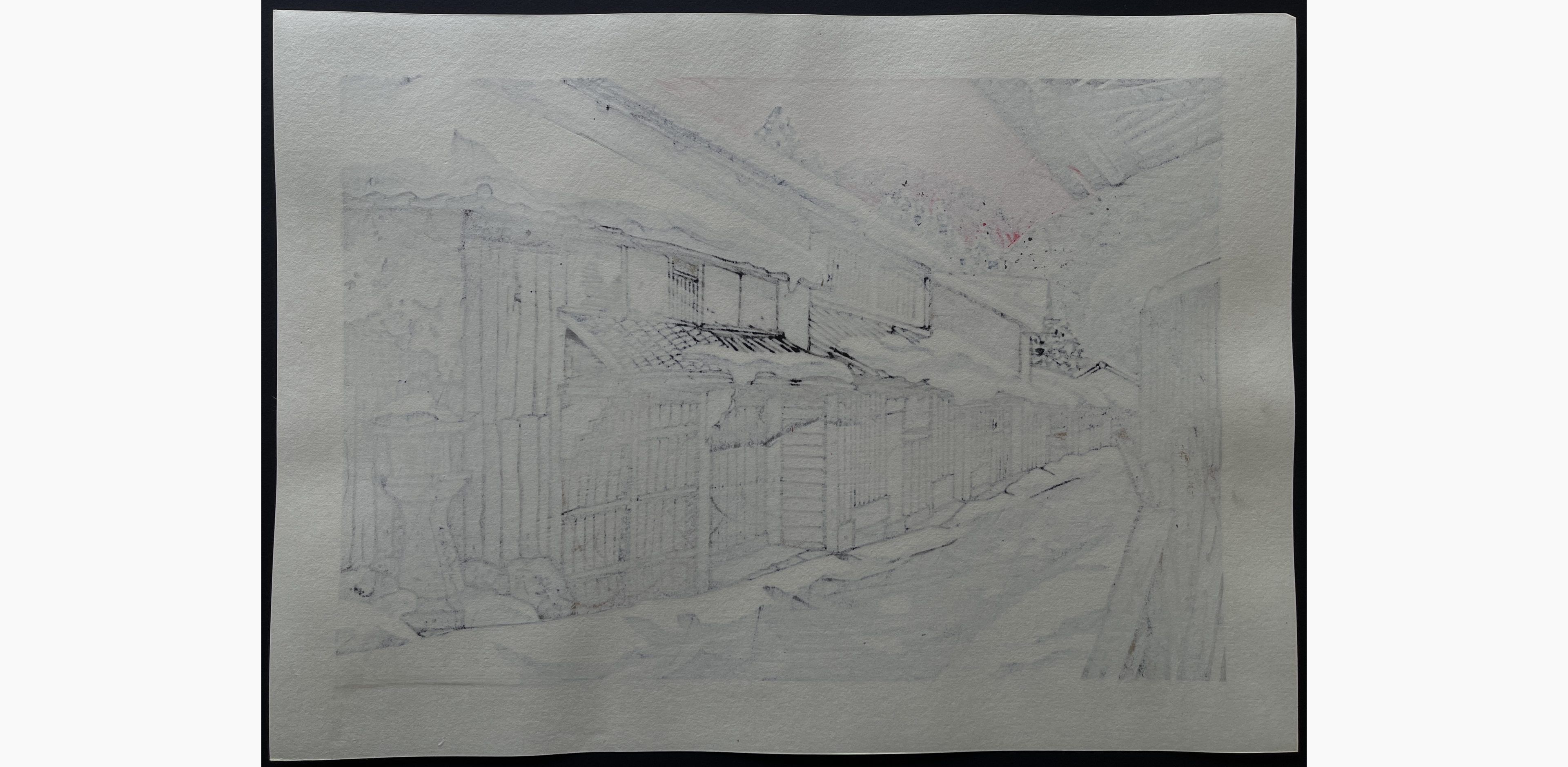 Japanese print - Nishijima Katsuyuki - Snow at Kurama