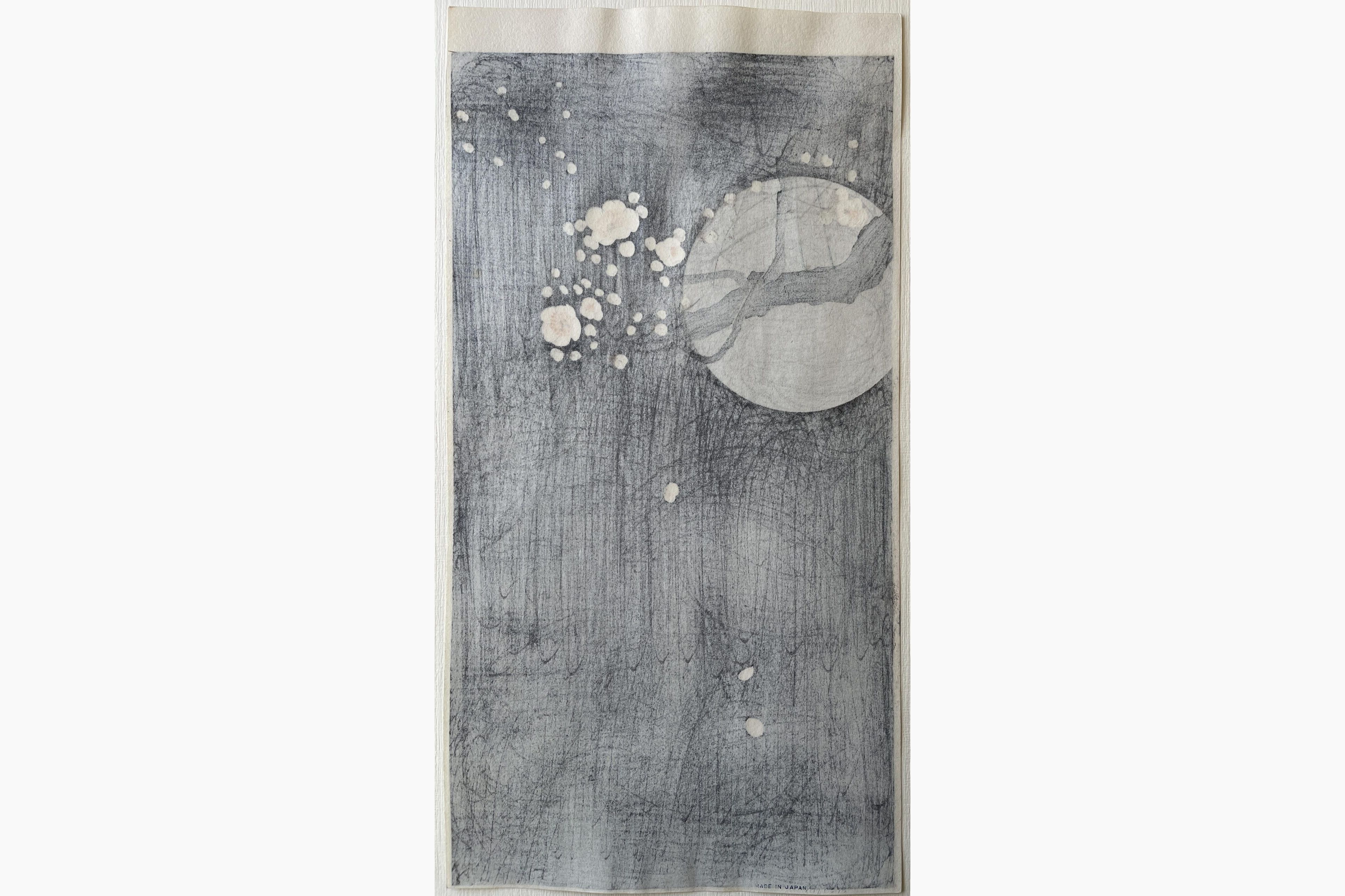 Japanese print - Ohara Koson - Flowering Plum and Moon