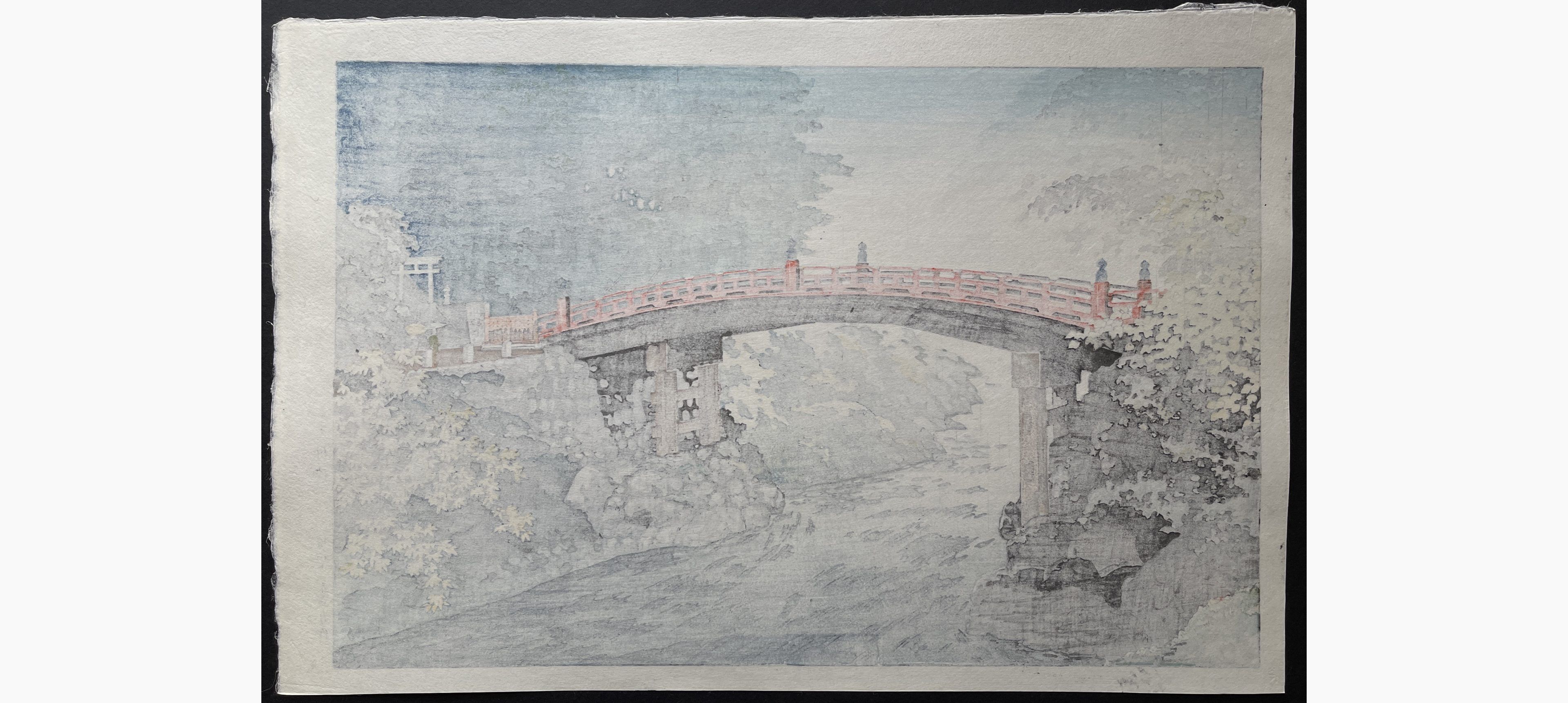 Japanese print - Tsuchiya Koitsu - Shinkyo Bridge at Nikko