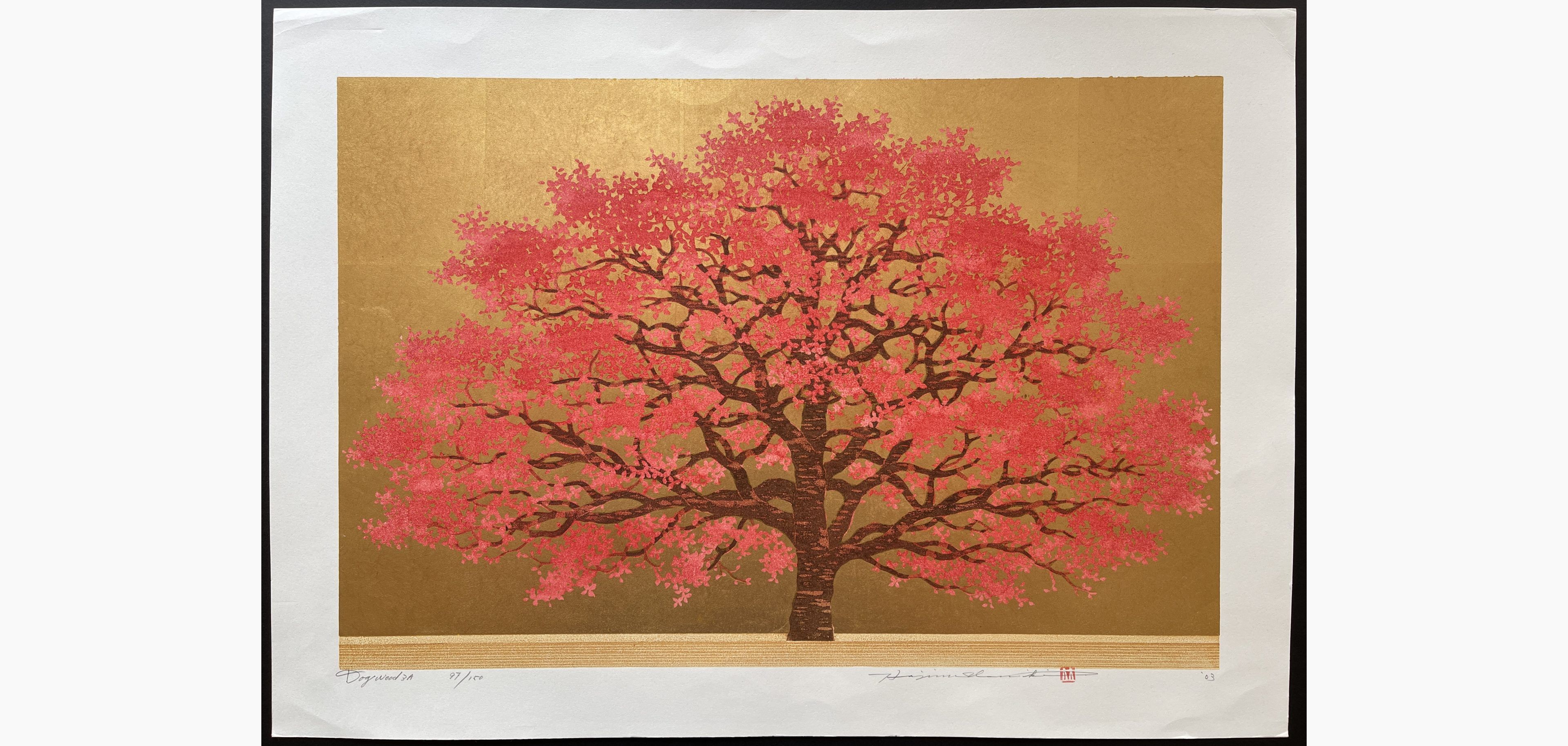 Japanese woodblock print - Hajime Namiki - Dogwood 3A