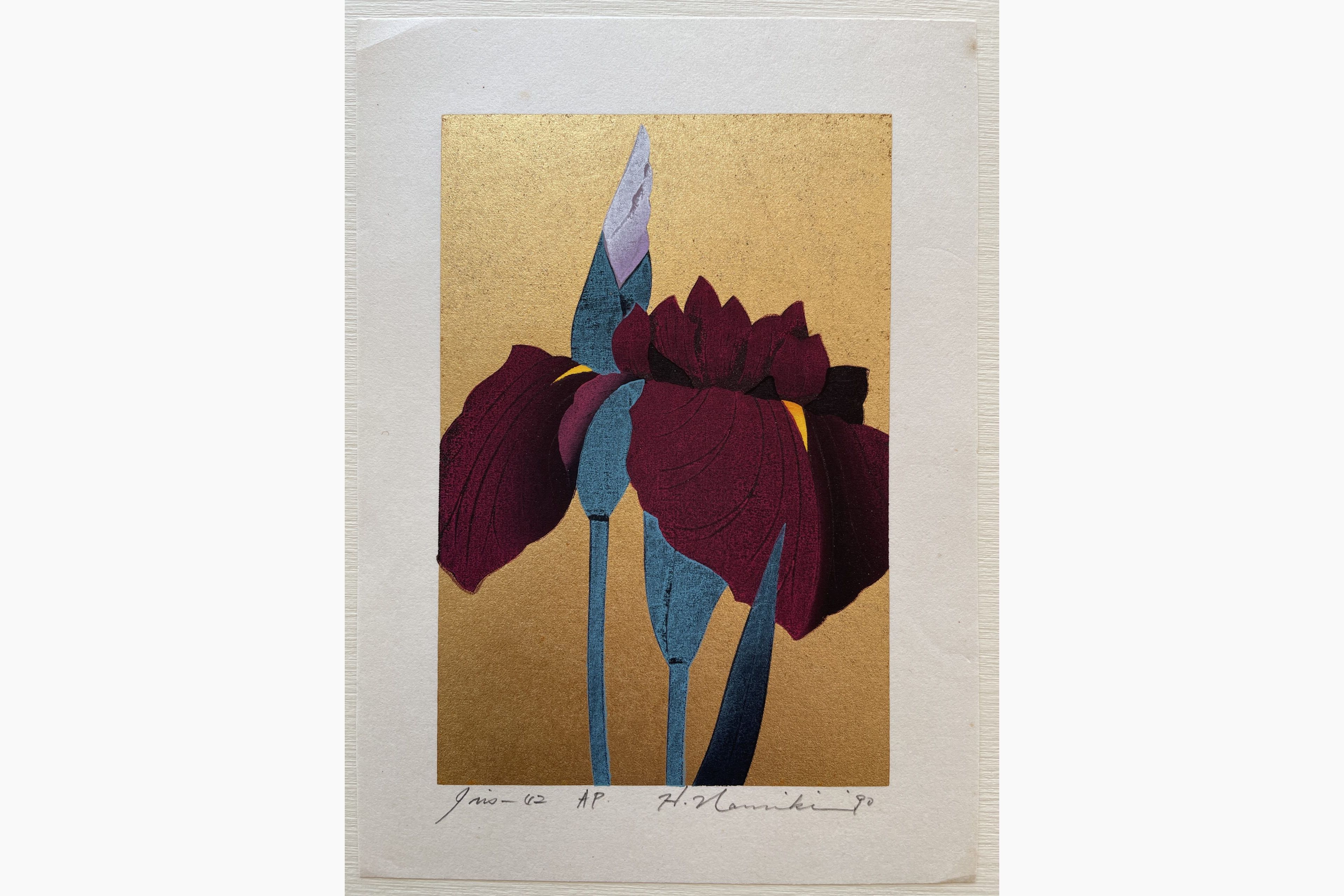 Japanese woodblock print - Hajime Namiki - Iris 42