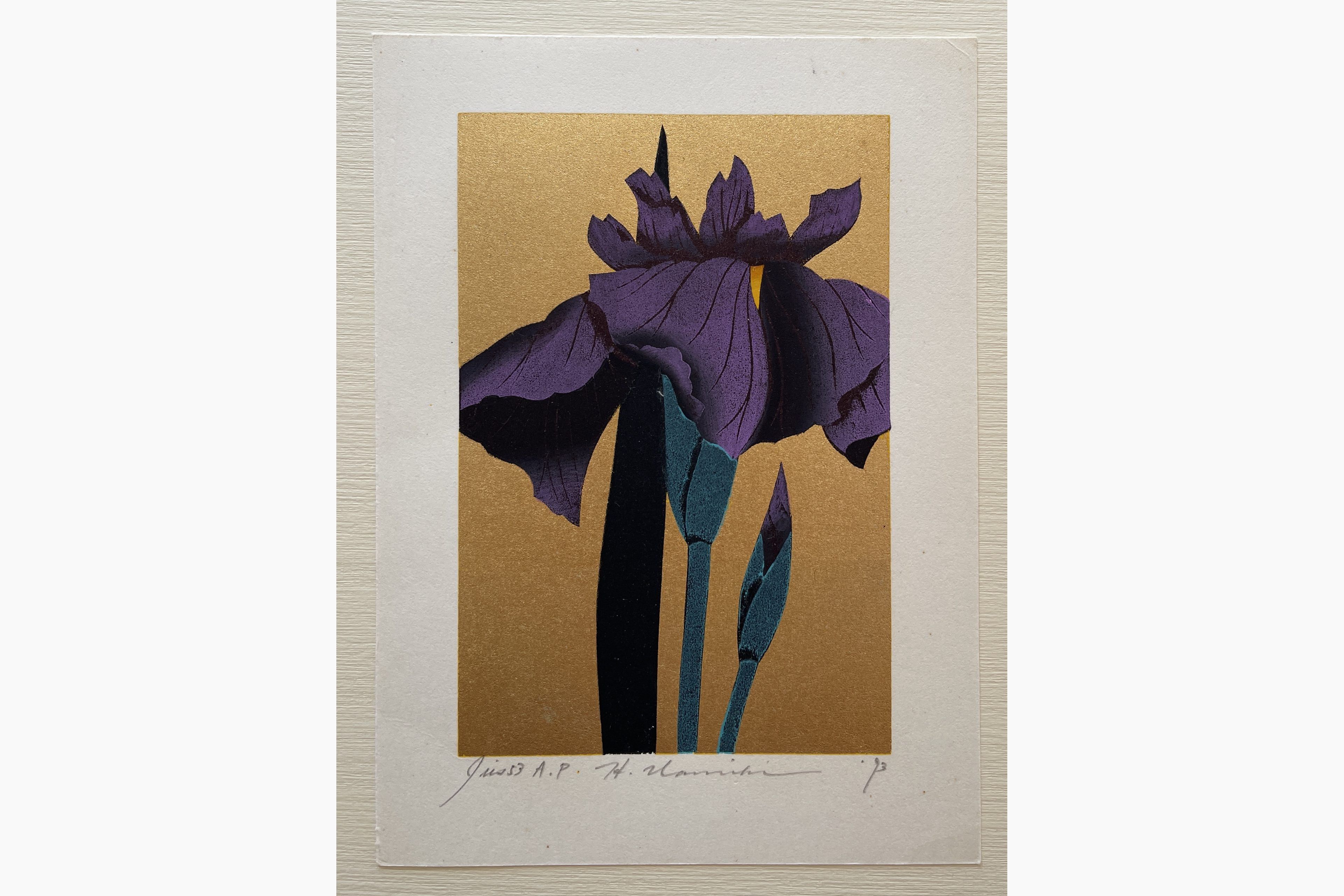 Japanese woodblock print - Hajime Namiki - Iris 53