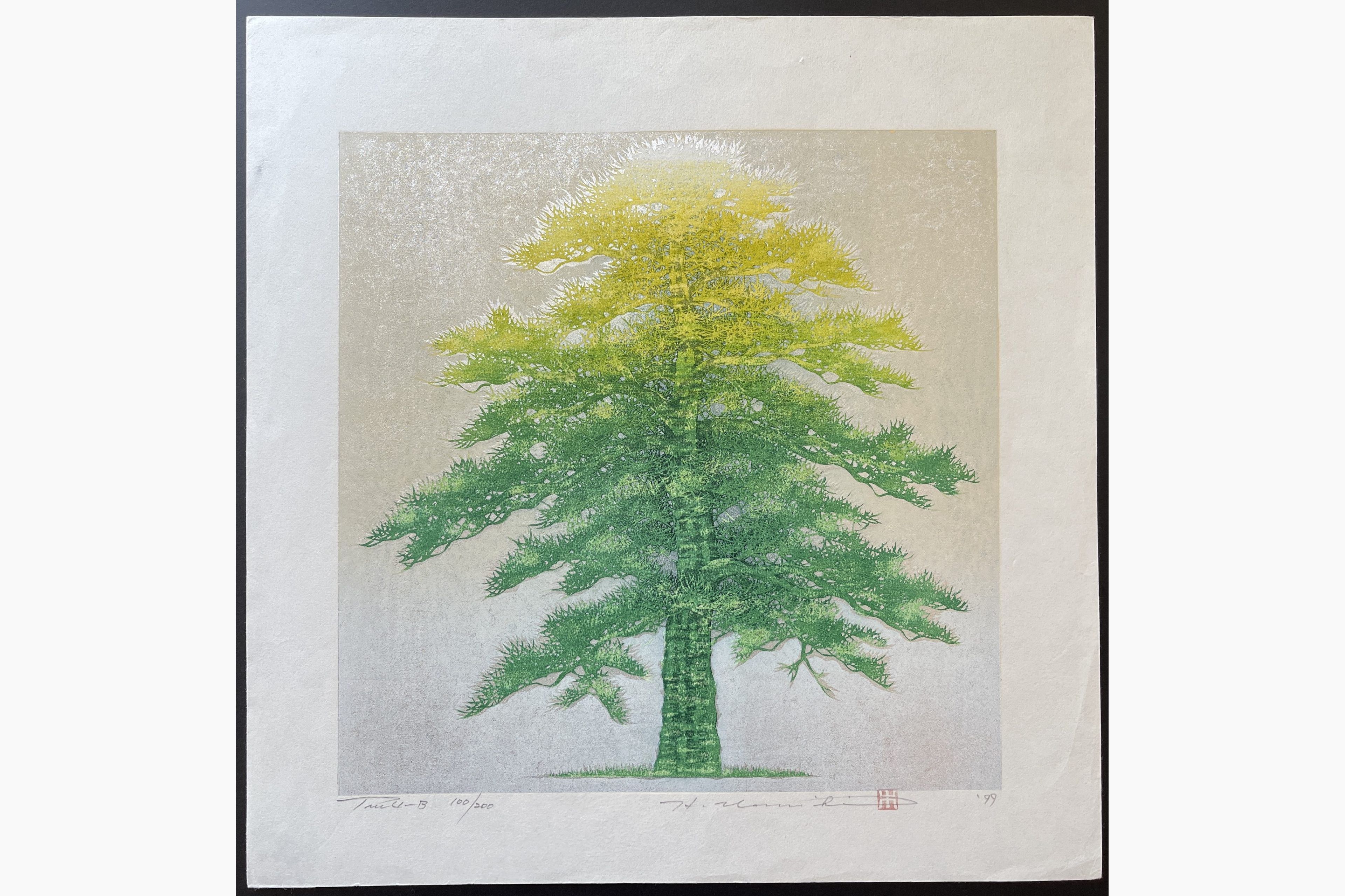Japanese woodblock print - Hajime Namiki - Tree 4-B