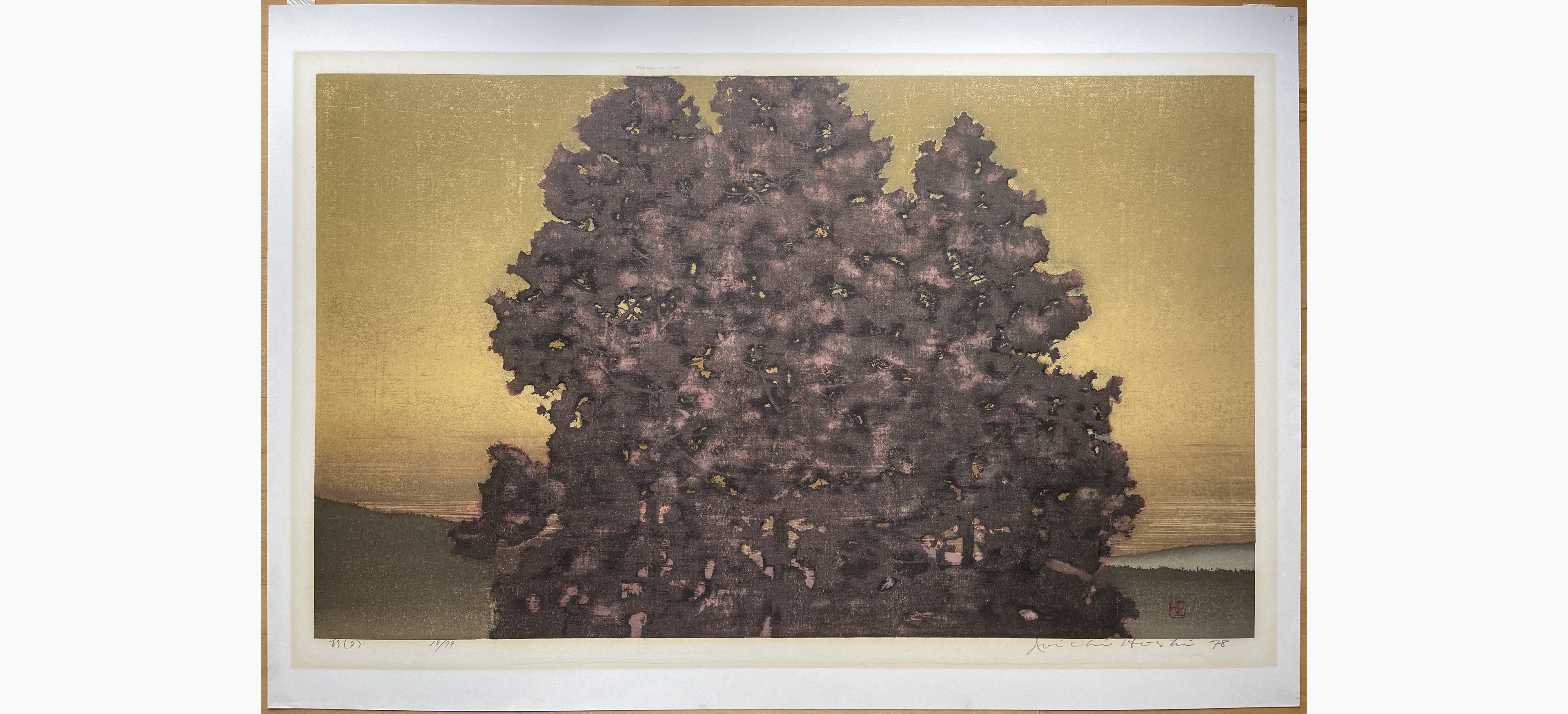 Japanese woodblock print - Joichi Hoshi - Cedar