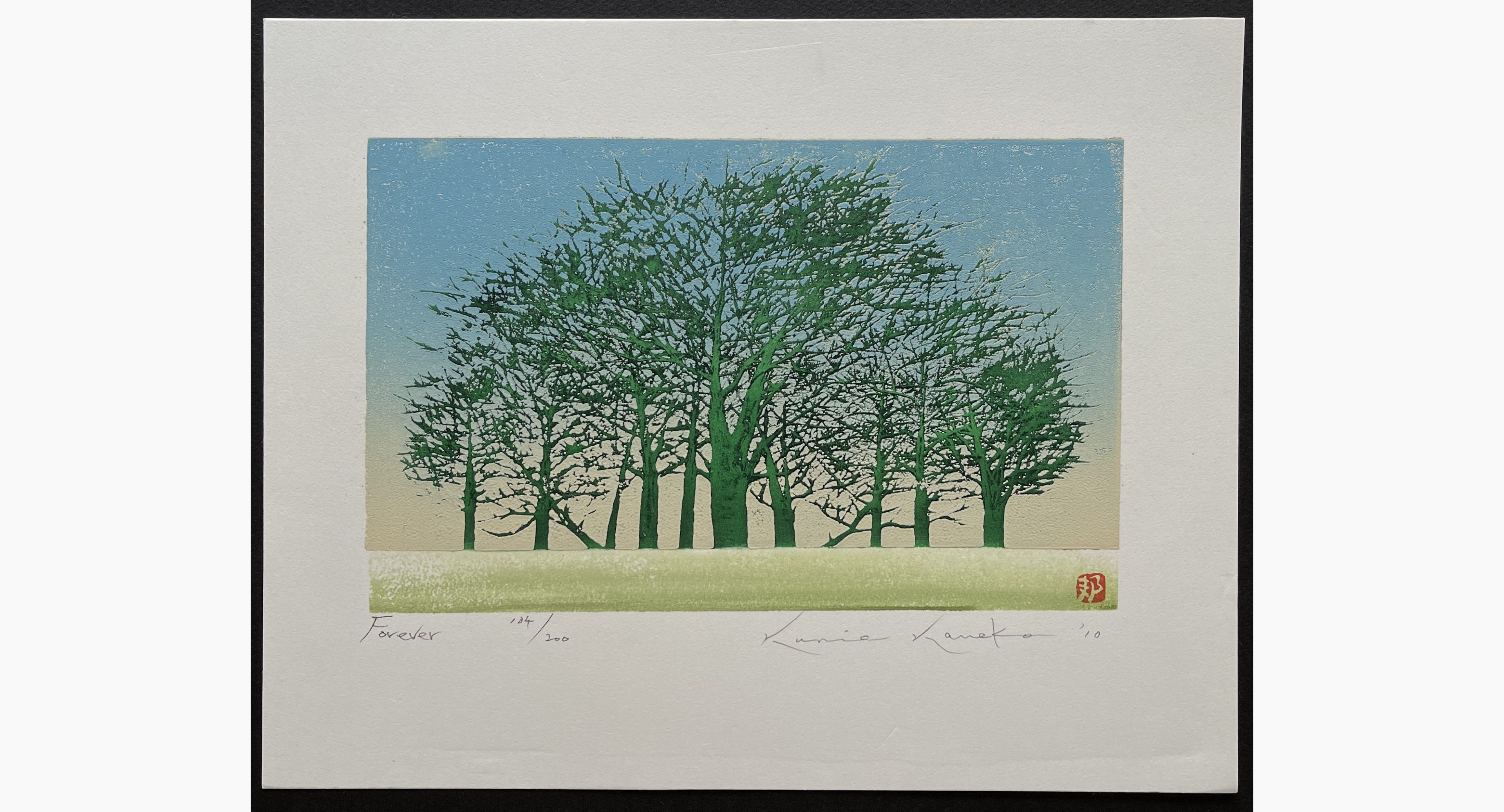 Japanese woodblock print - Kunio Kaneko - Forever
