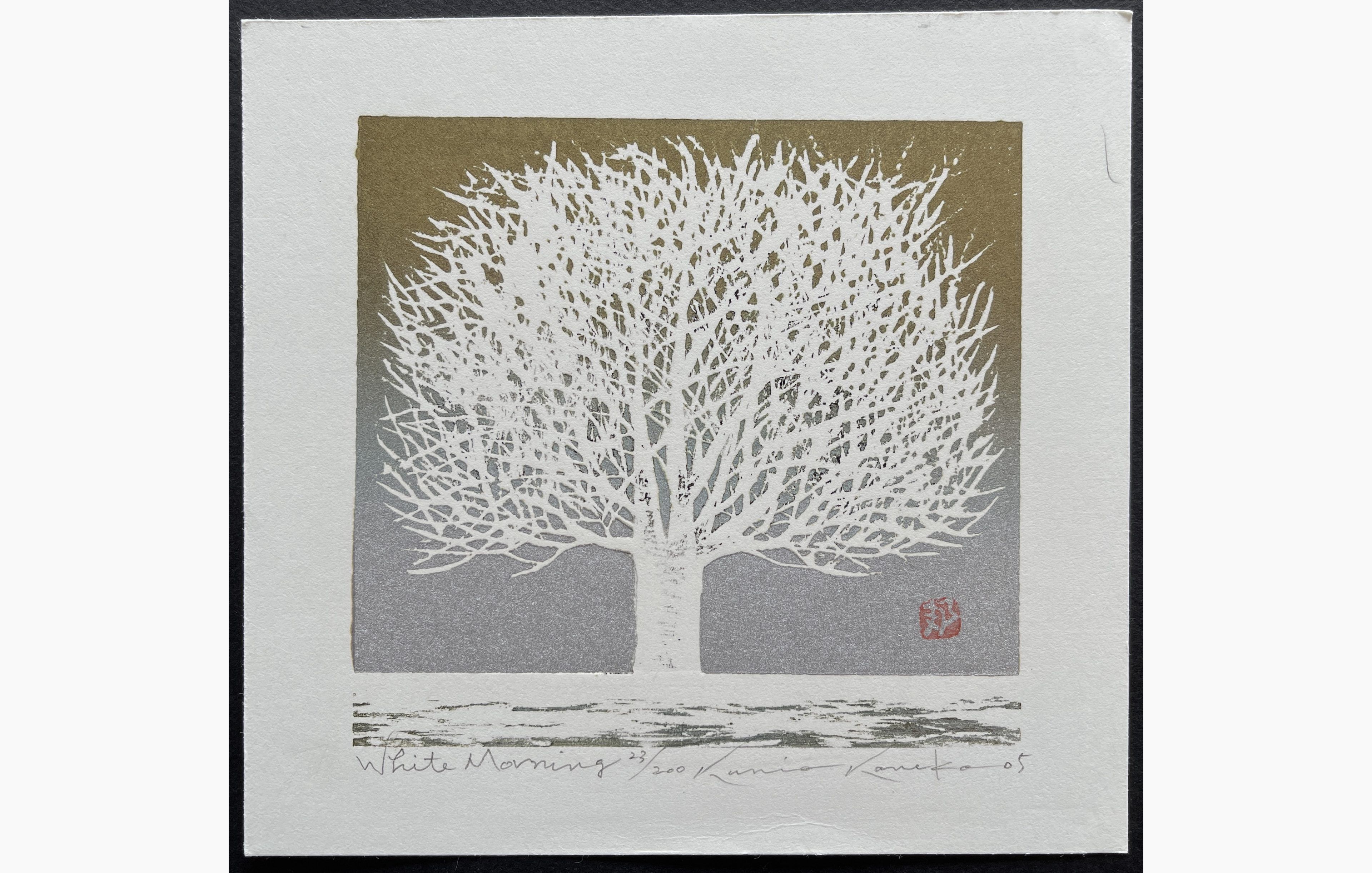 Japanese woodblock print - Kunio Kaneko - White Morning