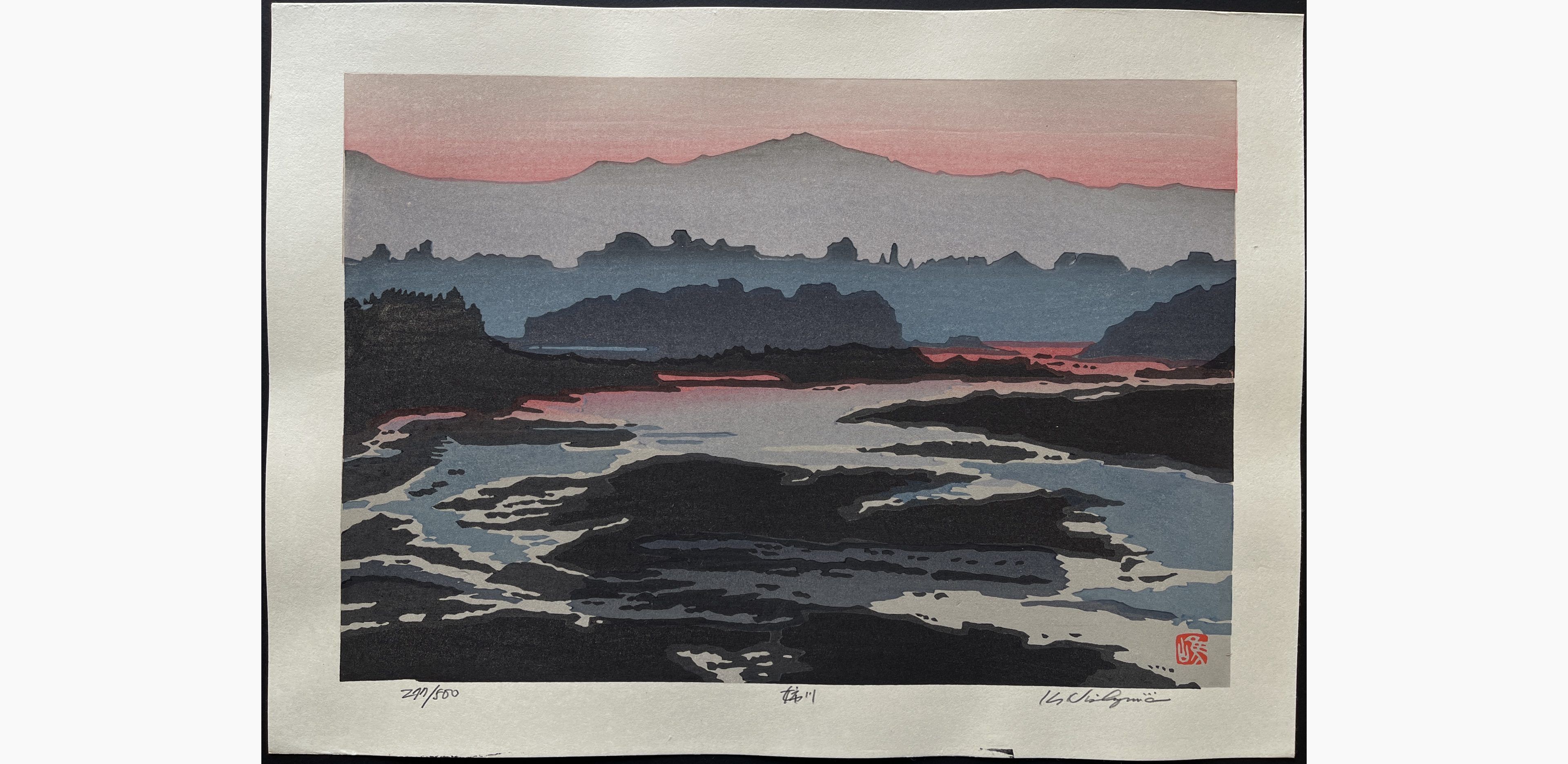 Japanese woodblock print - Nishijima Katsuyuki - Ane River