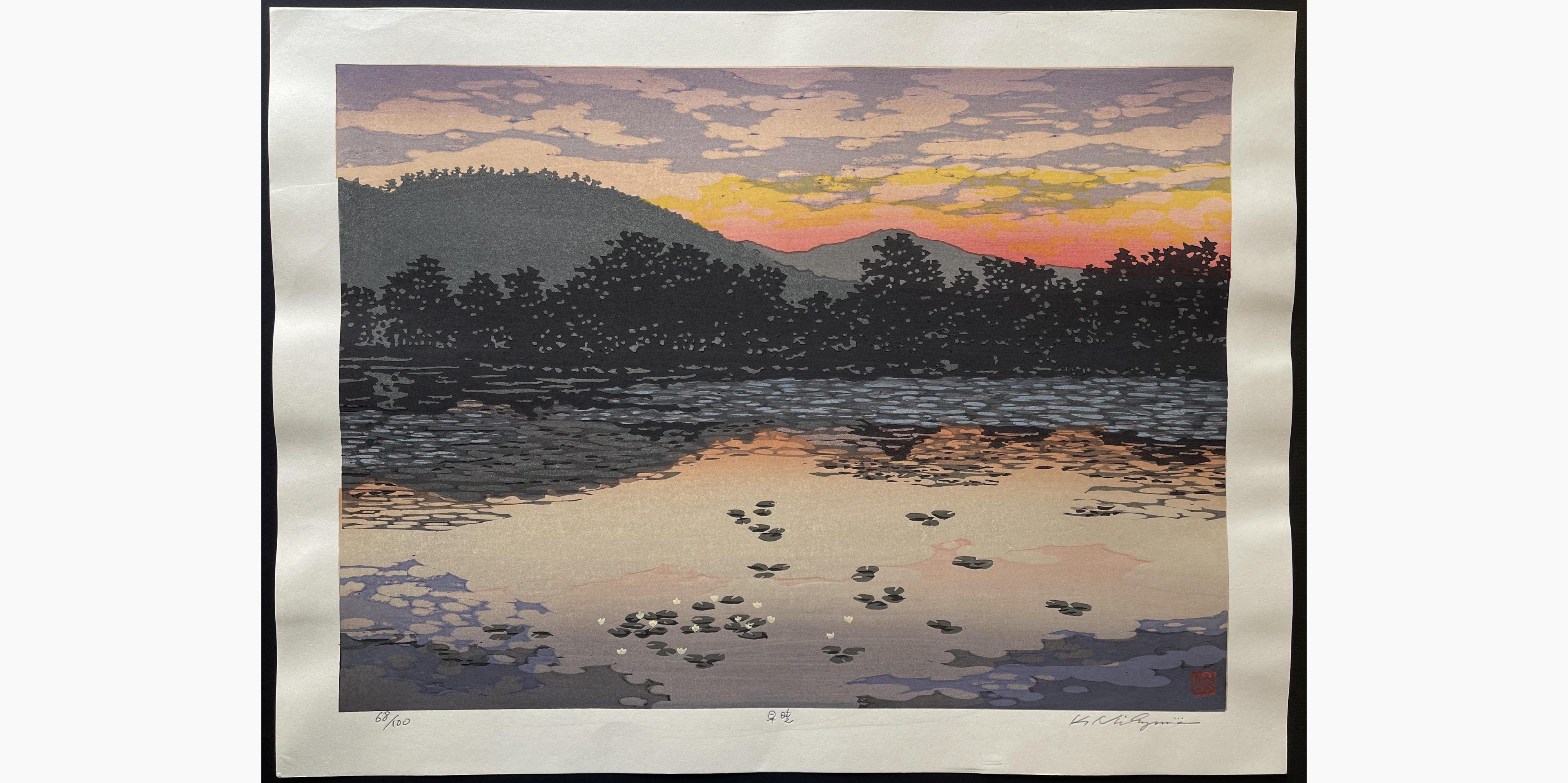 Japanese woodblock print - Nishijima Katsuyuki - Early Evening