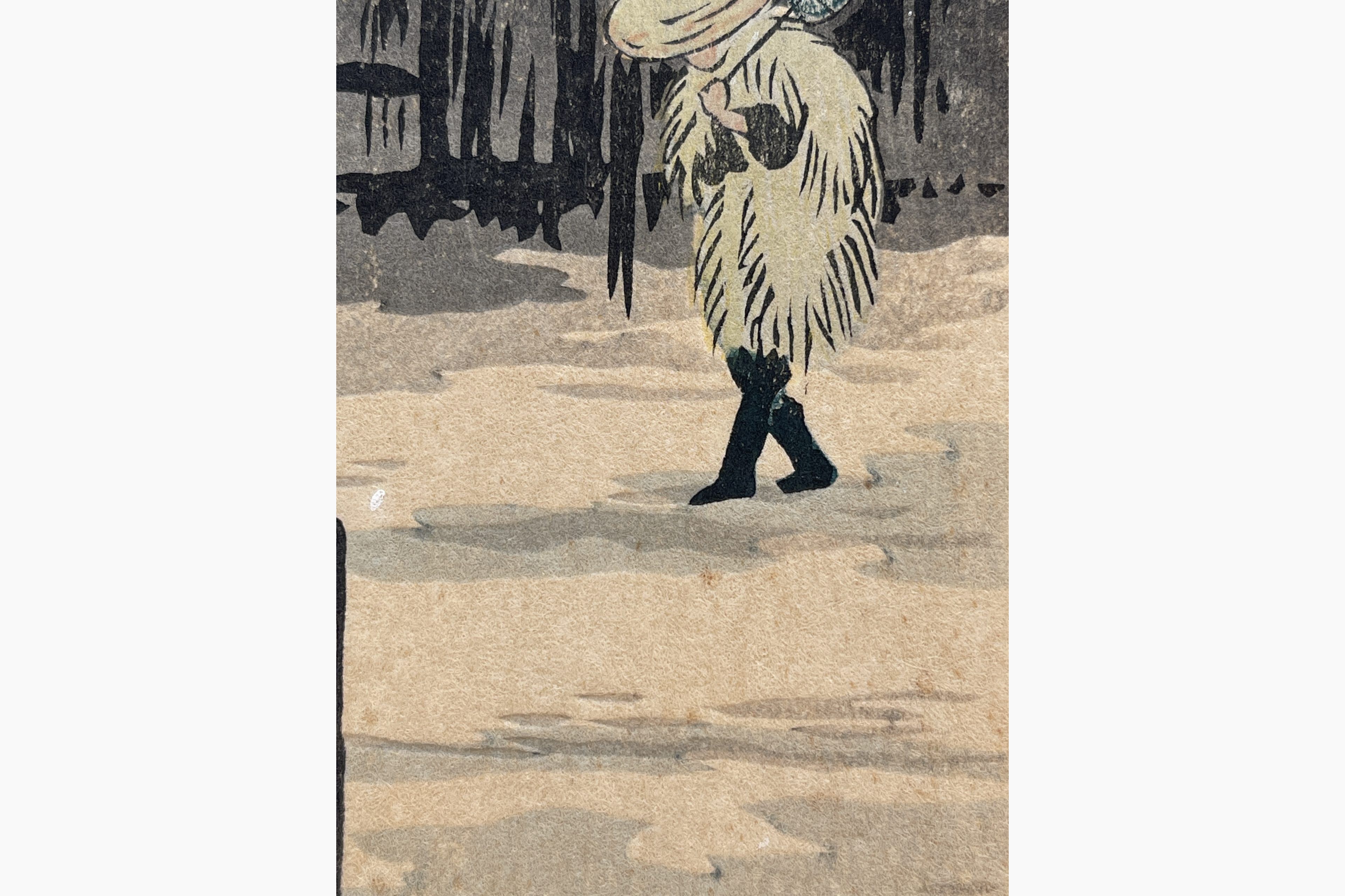Japanese woodcut - Takahashi Shotei - Snowy Night with a Hazy Moon