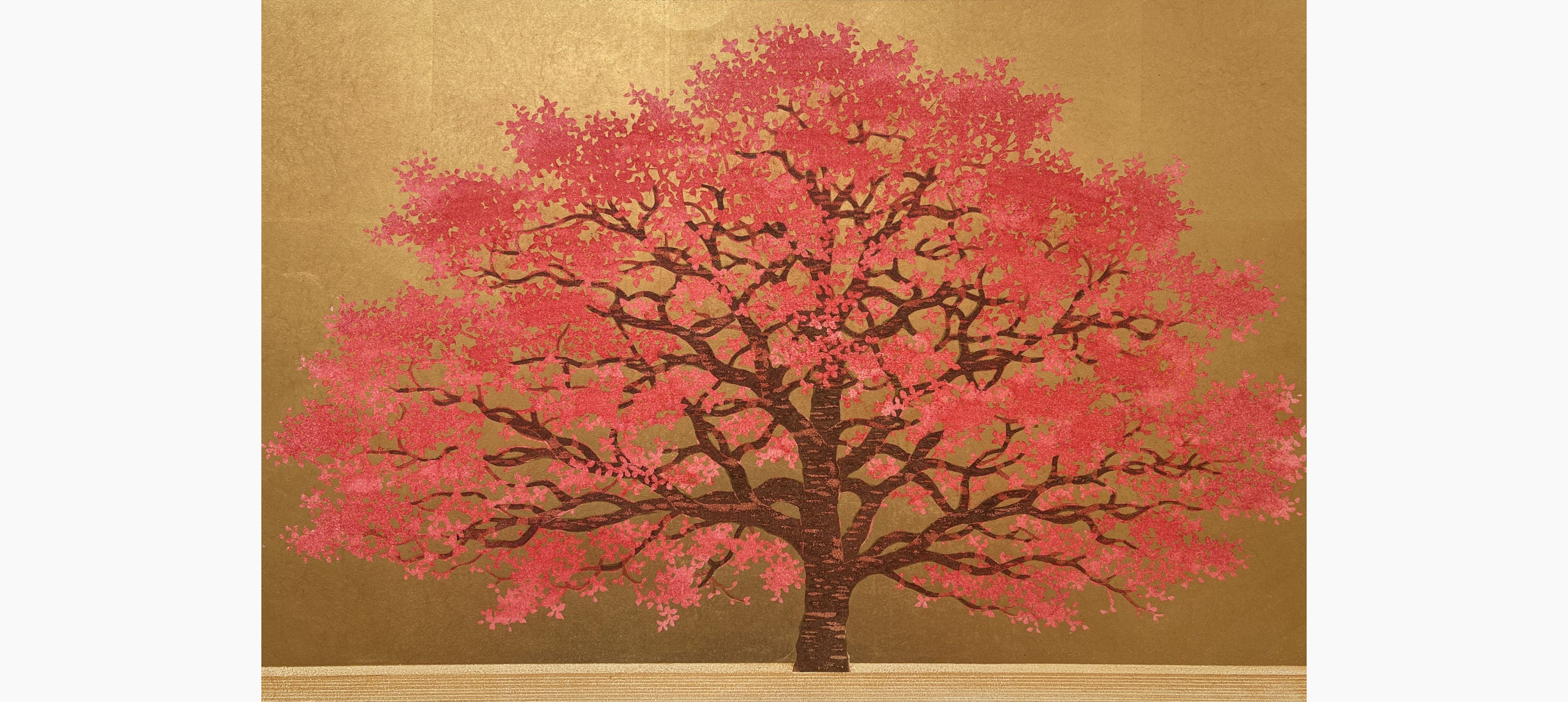 Original woodblock print - Hajime Namiki - Dogwood 3A
