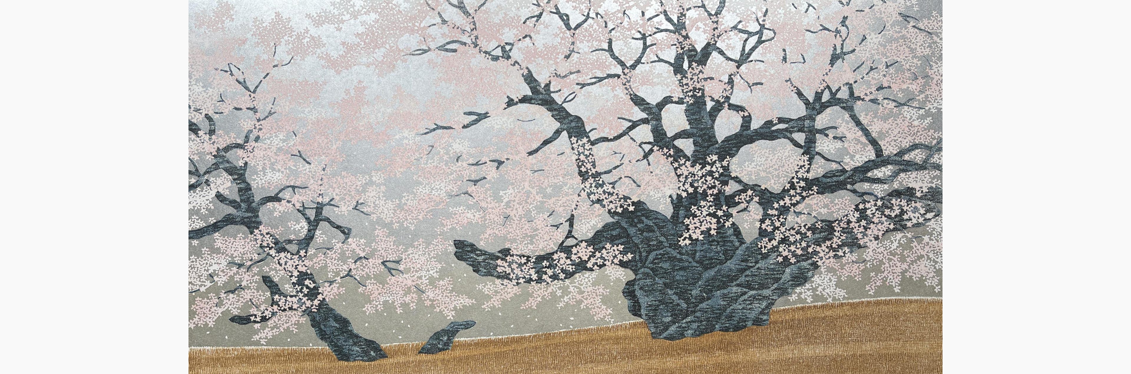 Original woodblock print - Hajime Namiki - Garyu Cherry Tree