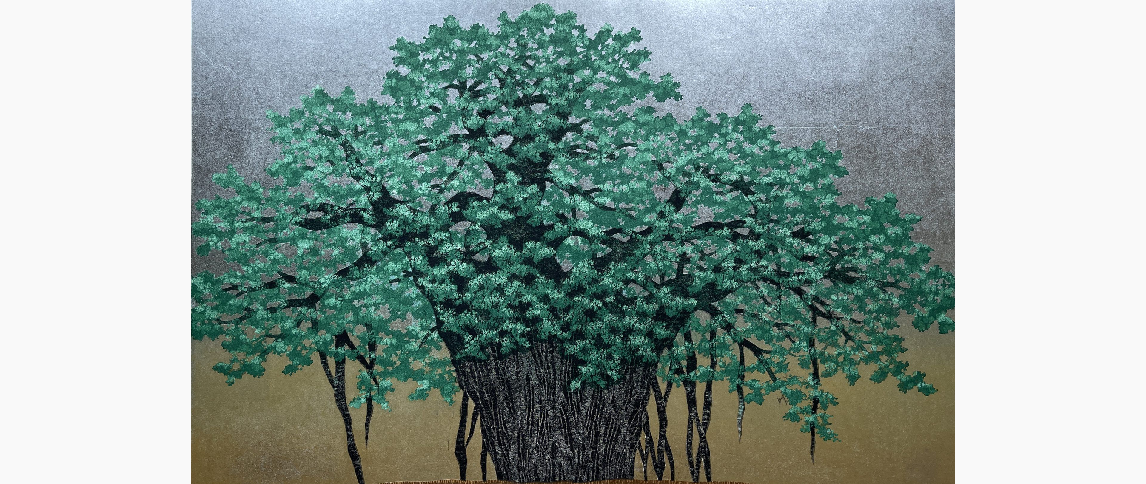 Original woodblock print - Hajime Namiki - Hinpun Gajumaru - 2 (Okinawa)
