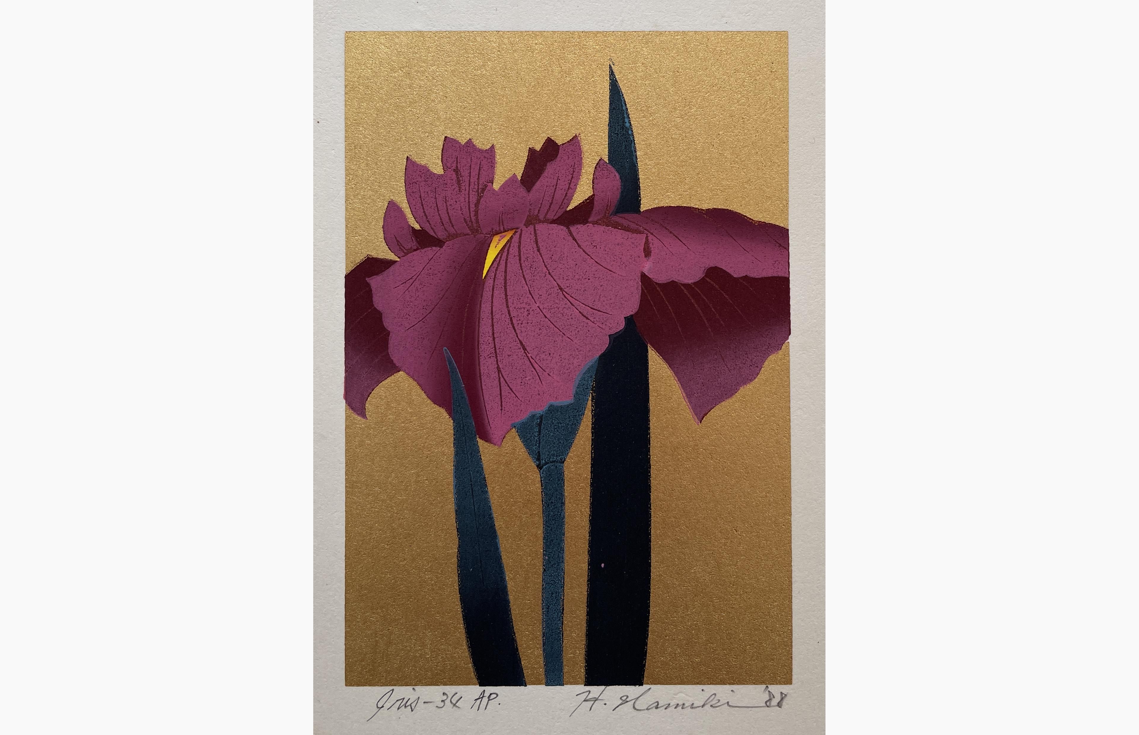 Original woodblock print - Hajime Namiki - Iris 34