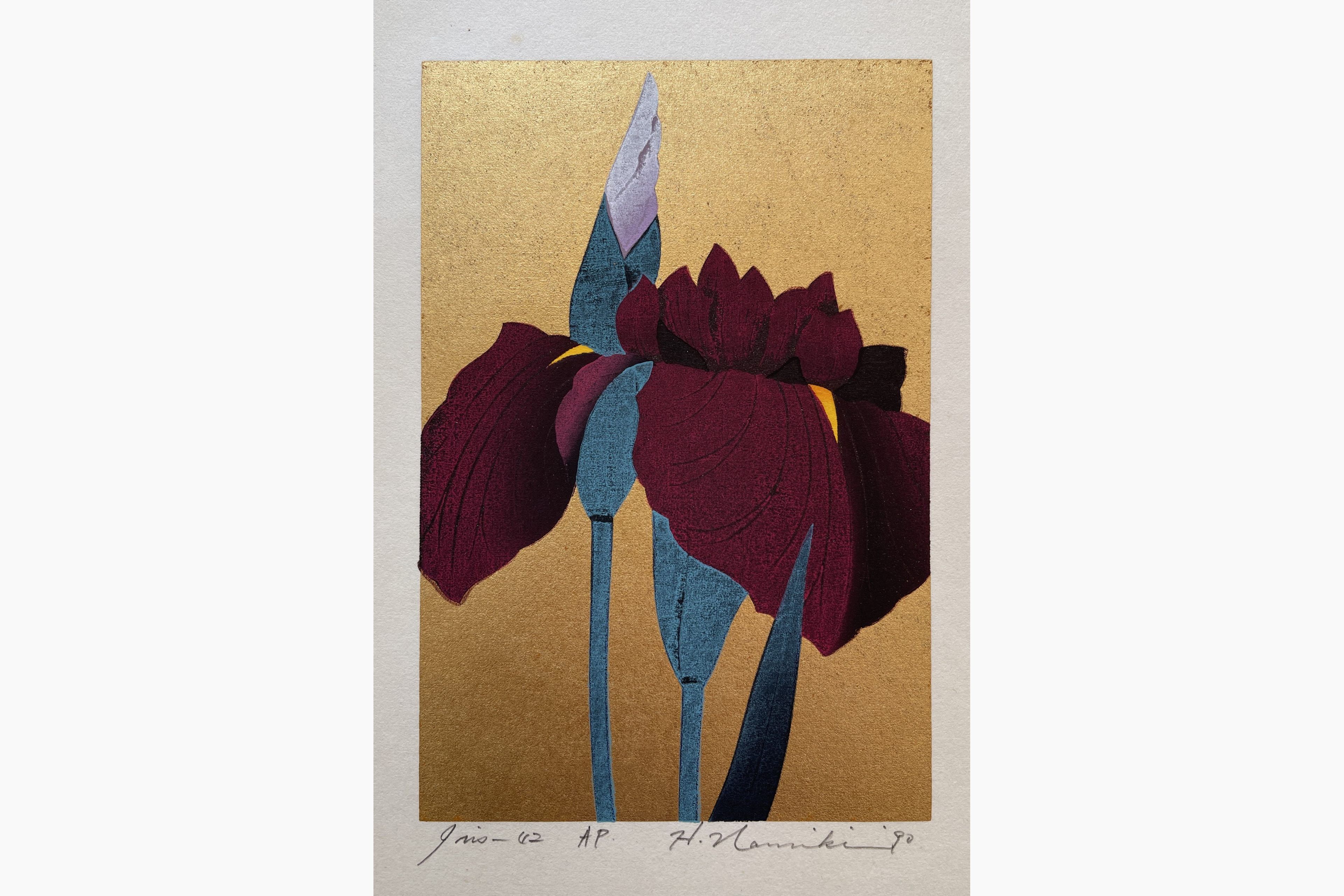 Original woodblock print - Hajime Namiki - Iris 42